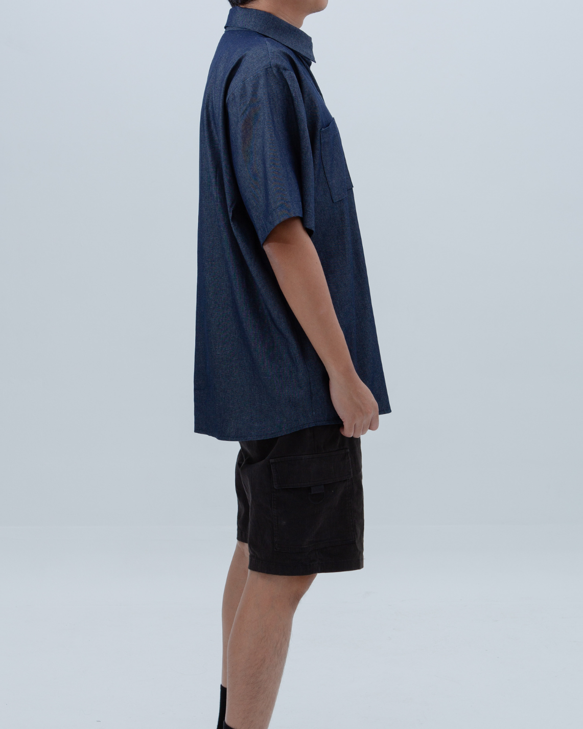 SAERO COLLECTIVE | Denim Short Sleeve Shirt | Blue