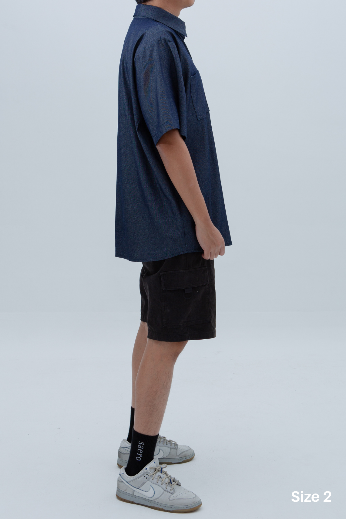 SAERO COLLECTIVE | Denim Short Sleeve Shirt | Blue