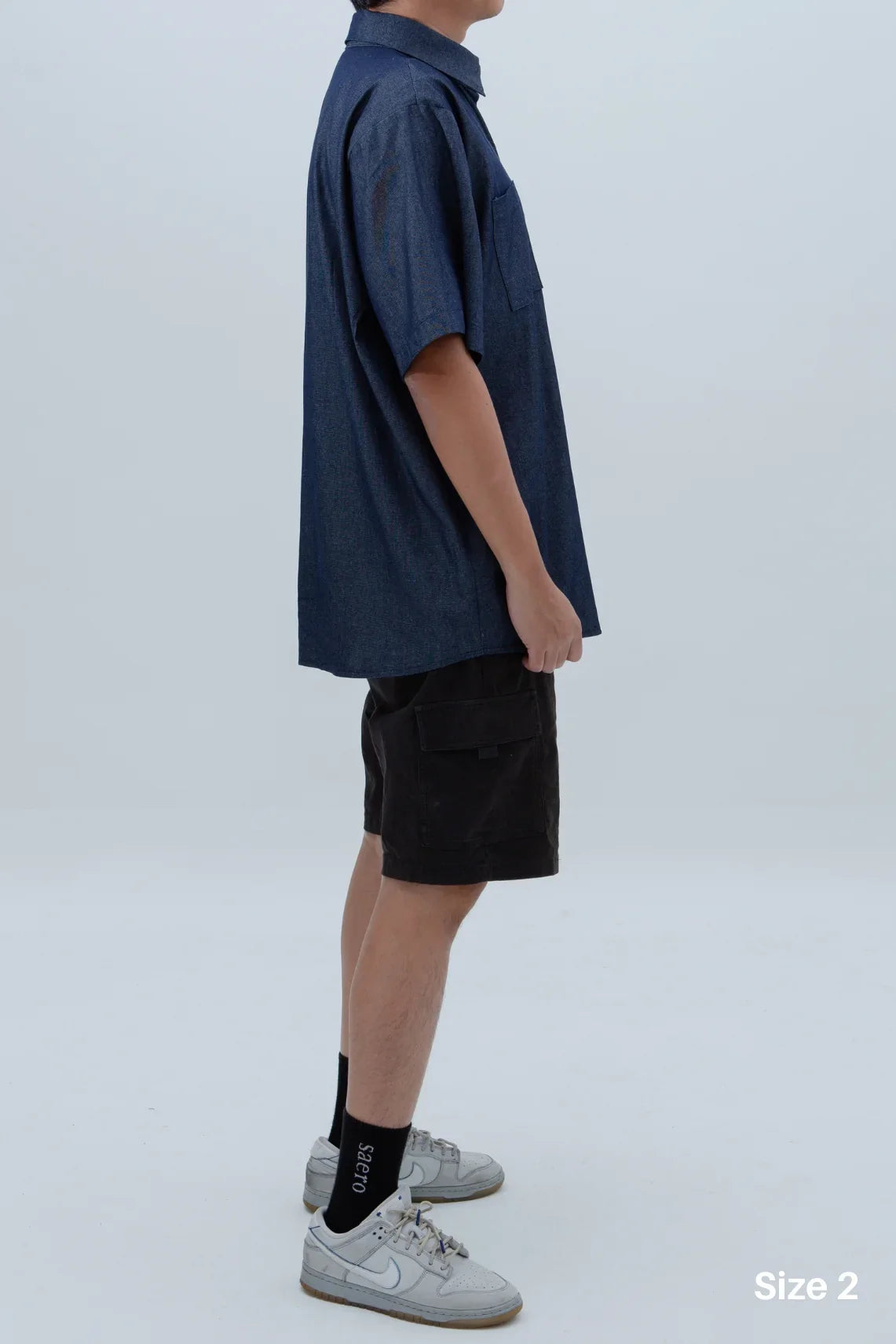 SAERO COLLECTIVE | Denim Short Sleeve Shirt | Blue