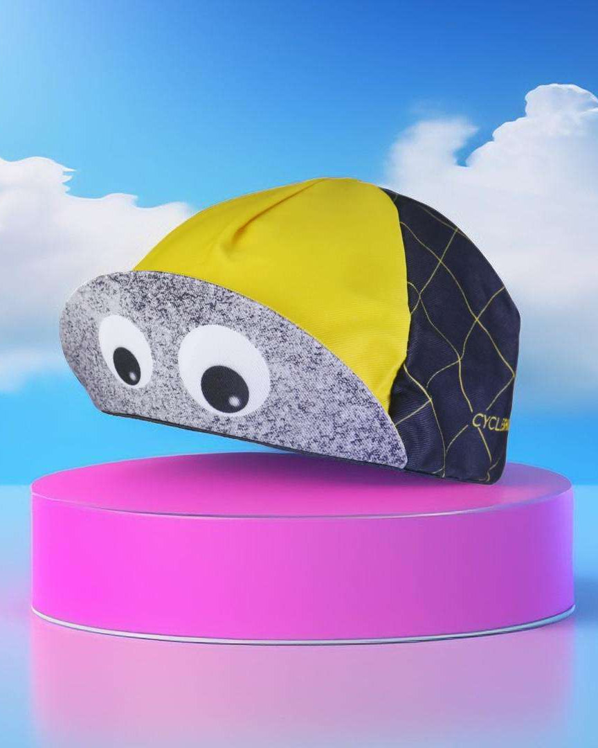 A DESIGN BY TAKACHYA | Cycling Cap - Googly Eyes Checkered Yellow
