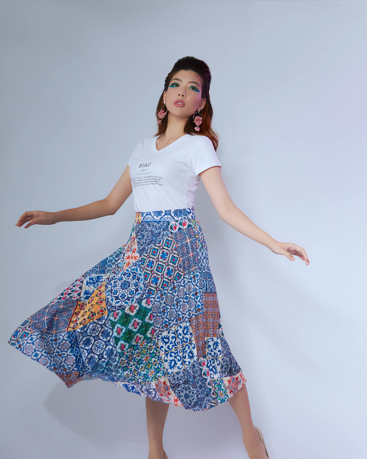 PHOTO PHACTORY | Jiwas Wrap Skirt | Singapore Girl Skirt | Blue