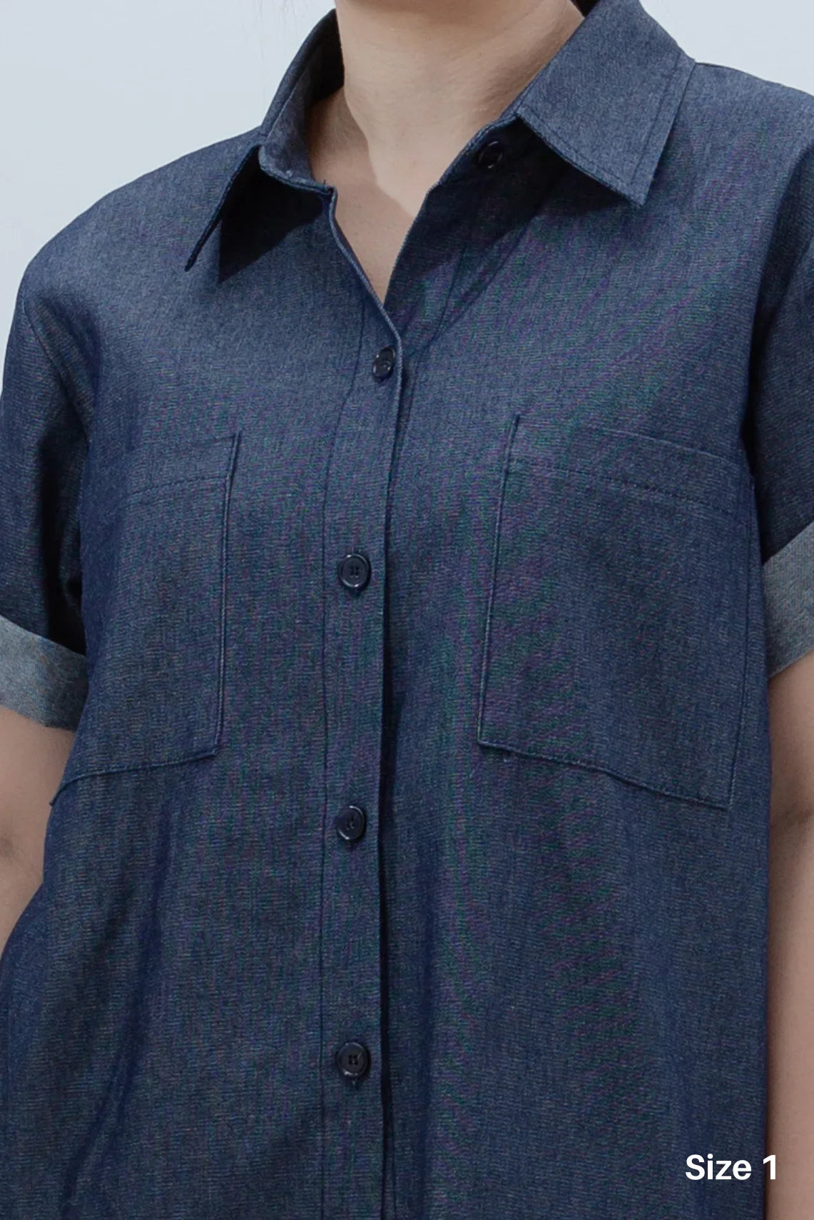 SAERO COLLECTIVE | Denim Short Sleeve Shirt | Blue