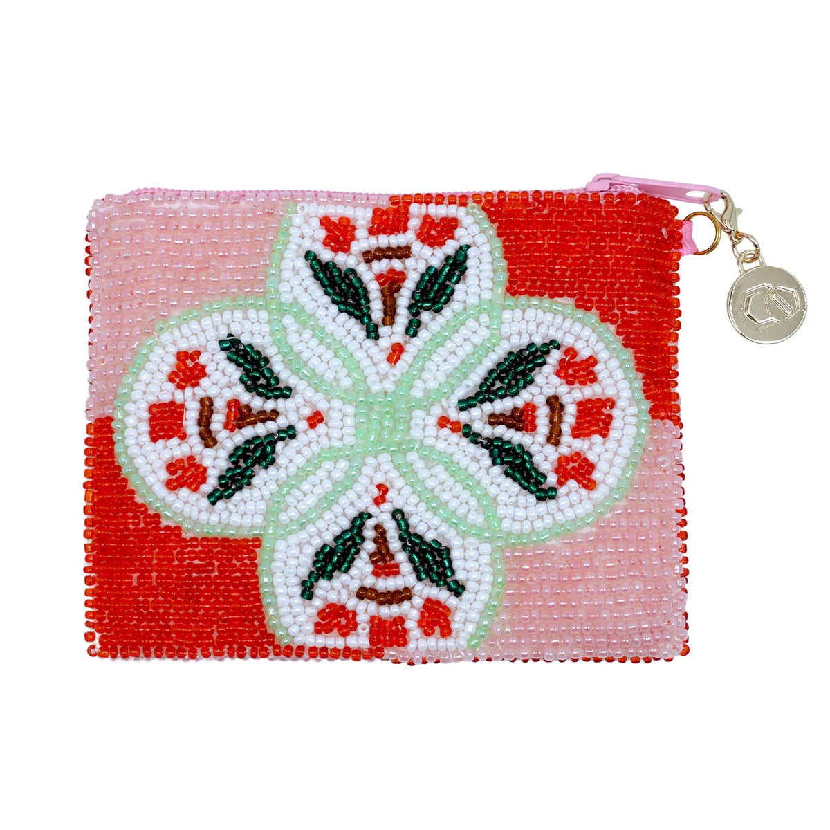 COCOONESE | Beaded Coin Purse - Petal Mandala (PK)