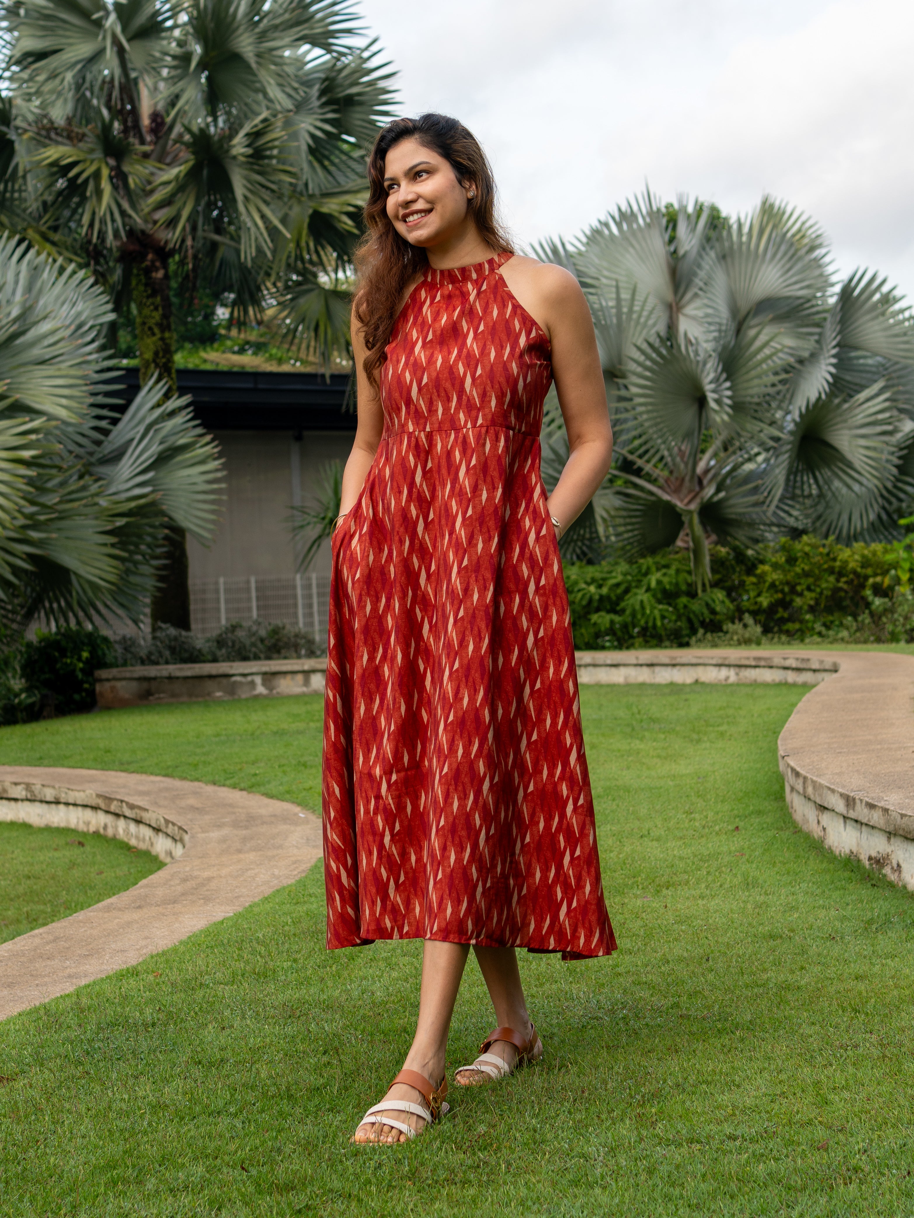 NIMBU | Élan Women's Halter Dress in Muslin Cotton