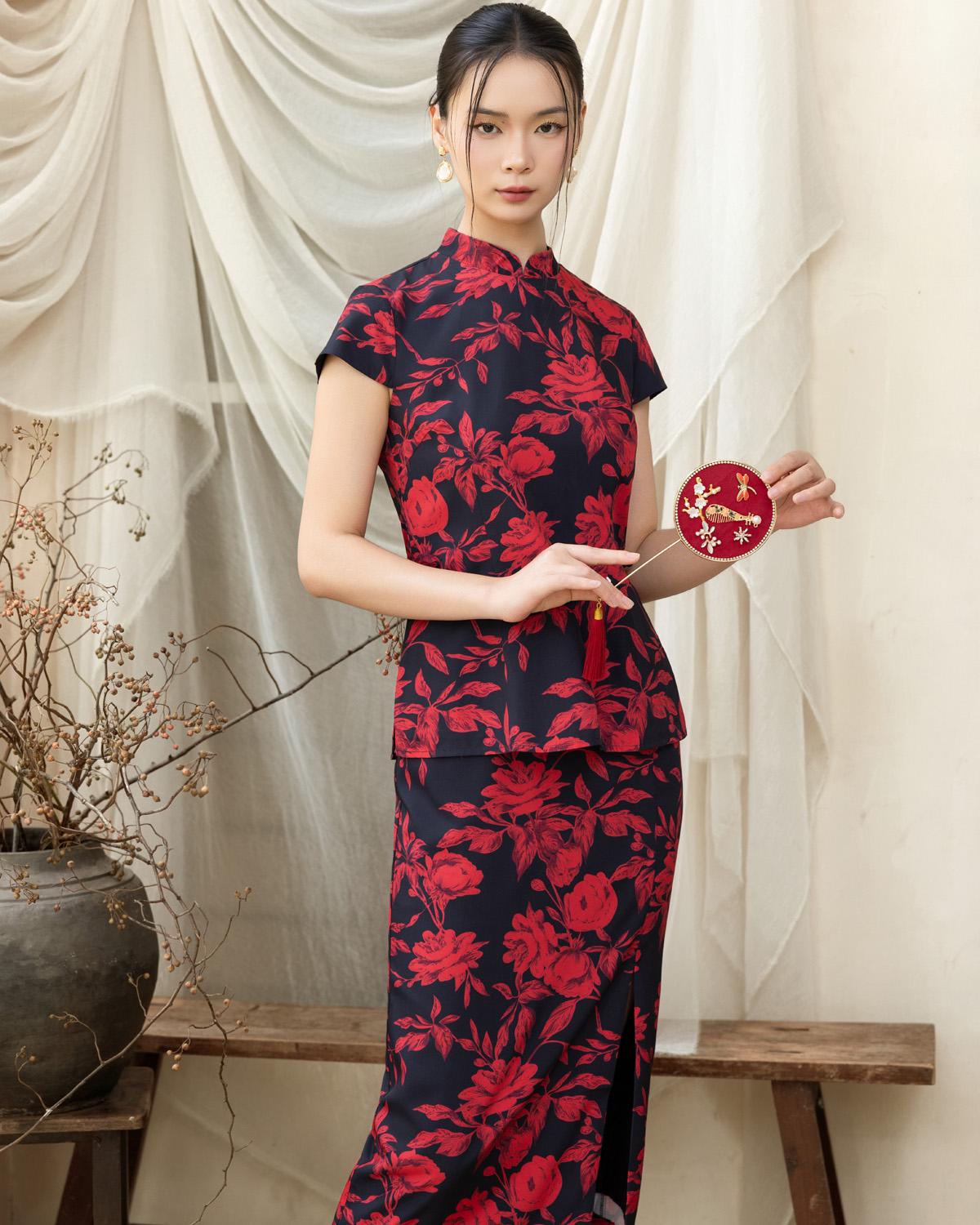 DOTTED LINE | Connie Cheongsam Top