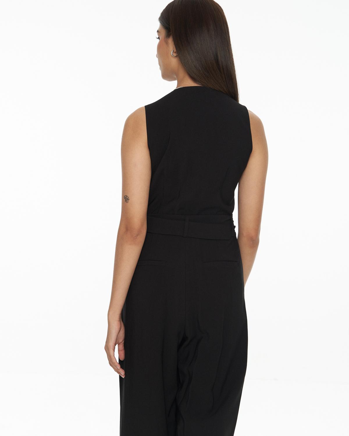 DRESSINGPAULA | V-Neck Belted Jumpsuit