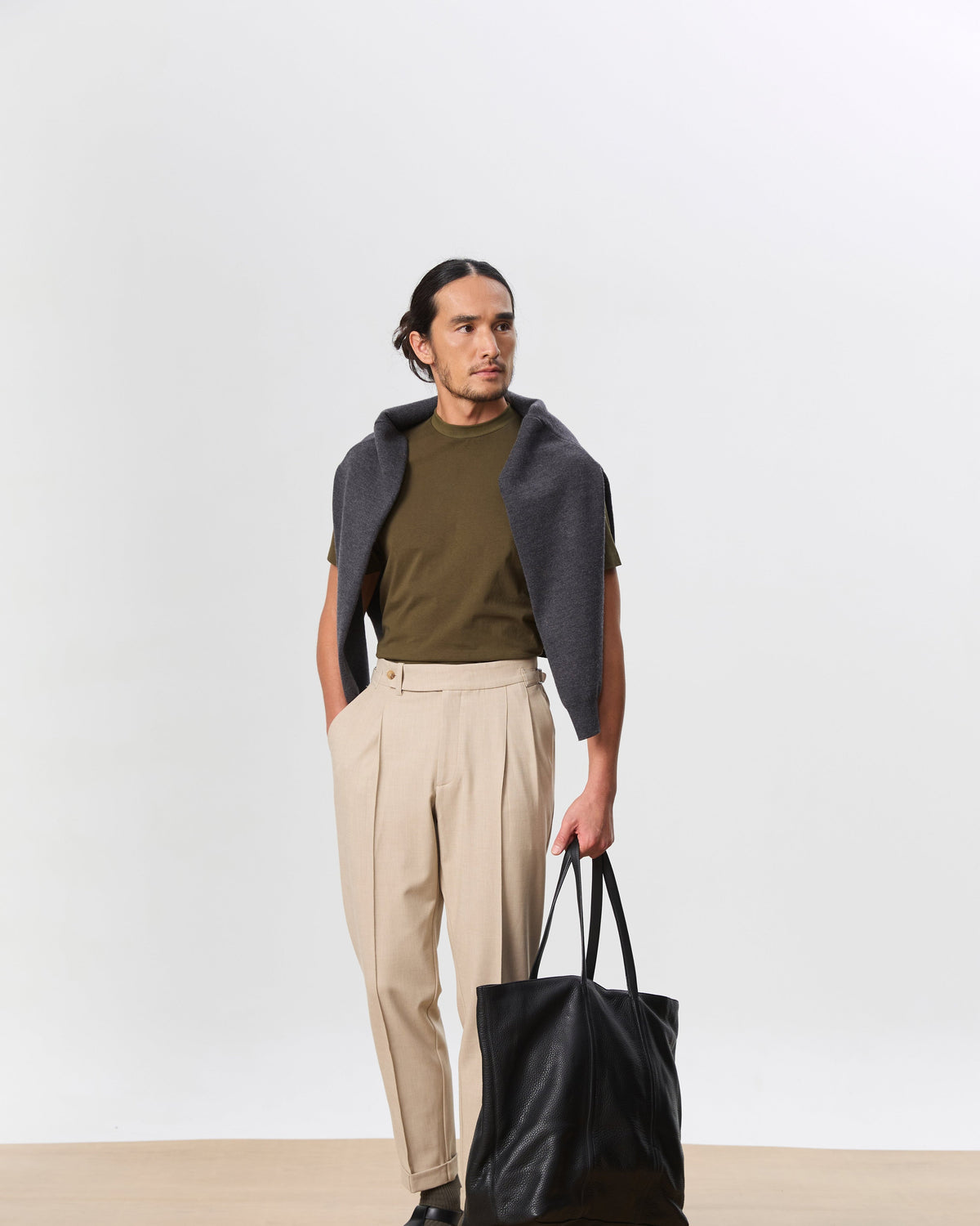 HOUSE OF ANON | Arlo Mock Neck Tee, Jersey