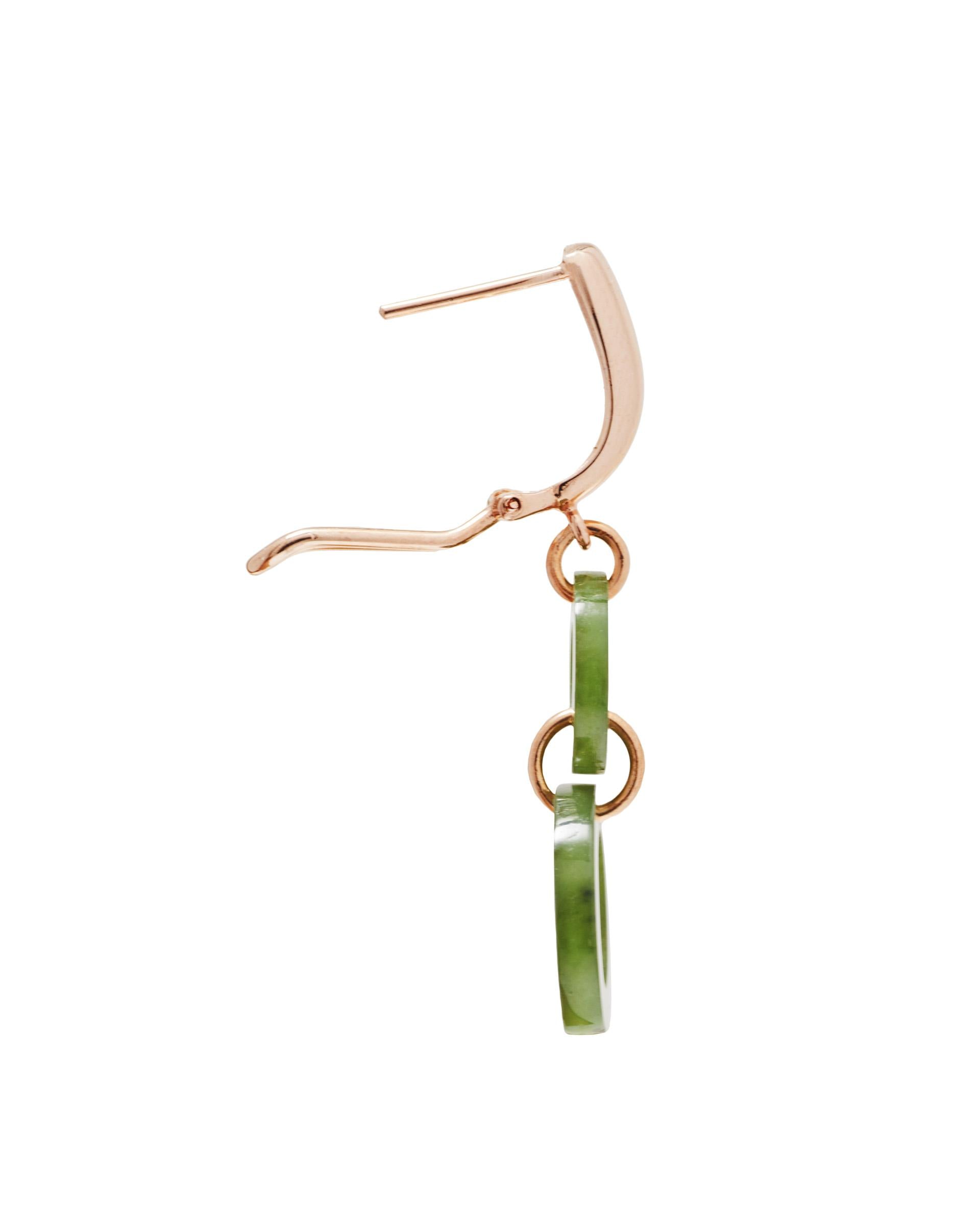 MARILYN TAN JEWELLERY | Nephrite Green Jade Lucky 8 Clip and Post Earrings