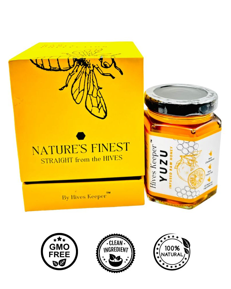 HIVES KEEPER | Infused Raw Honey (with Gift Box) - Yuzu Infused Raw Honey