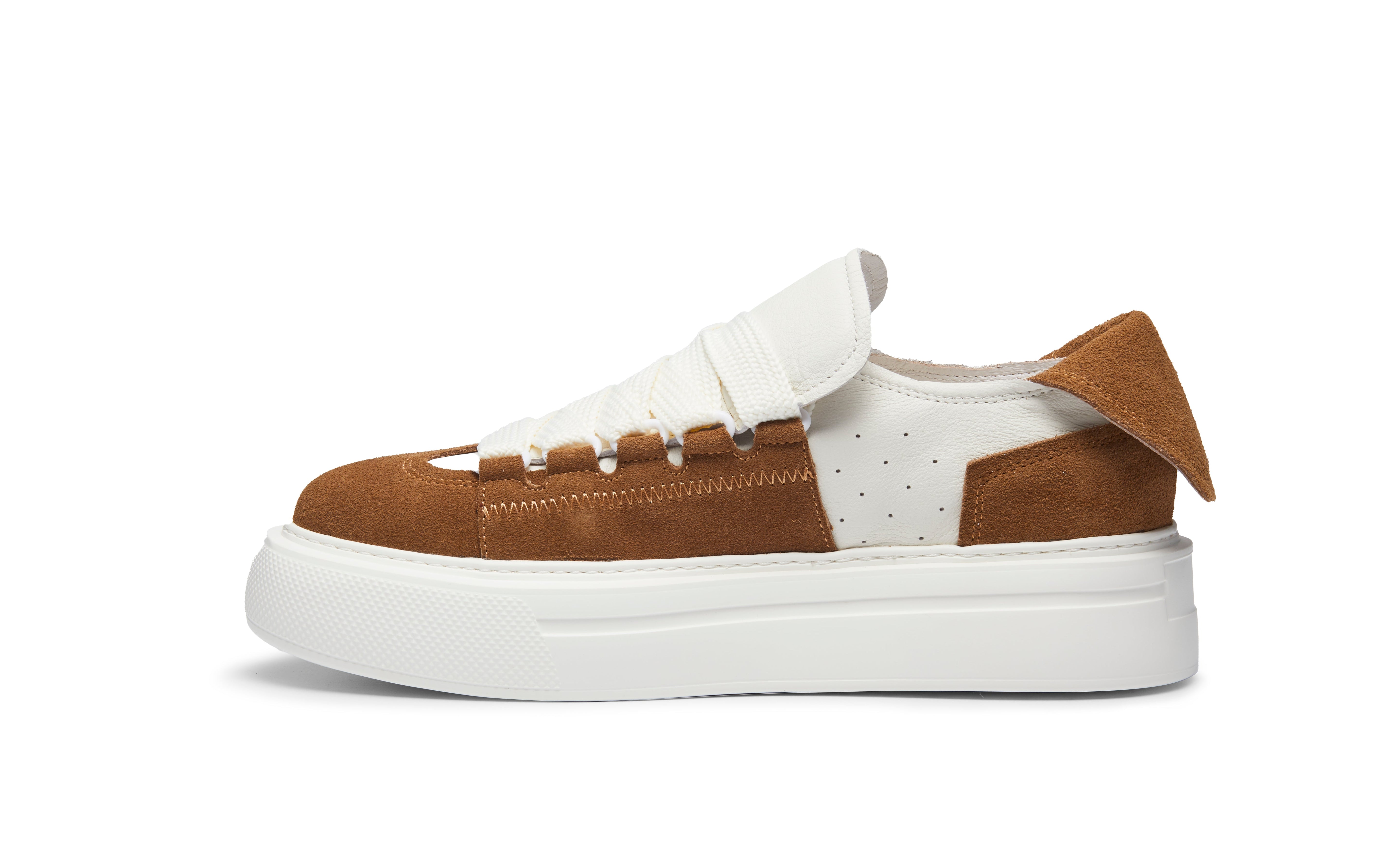 PROJECTWEAR | Felton Broad Shoelace Suede Leather Sneaker Brown