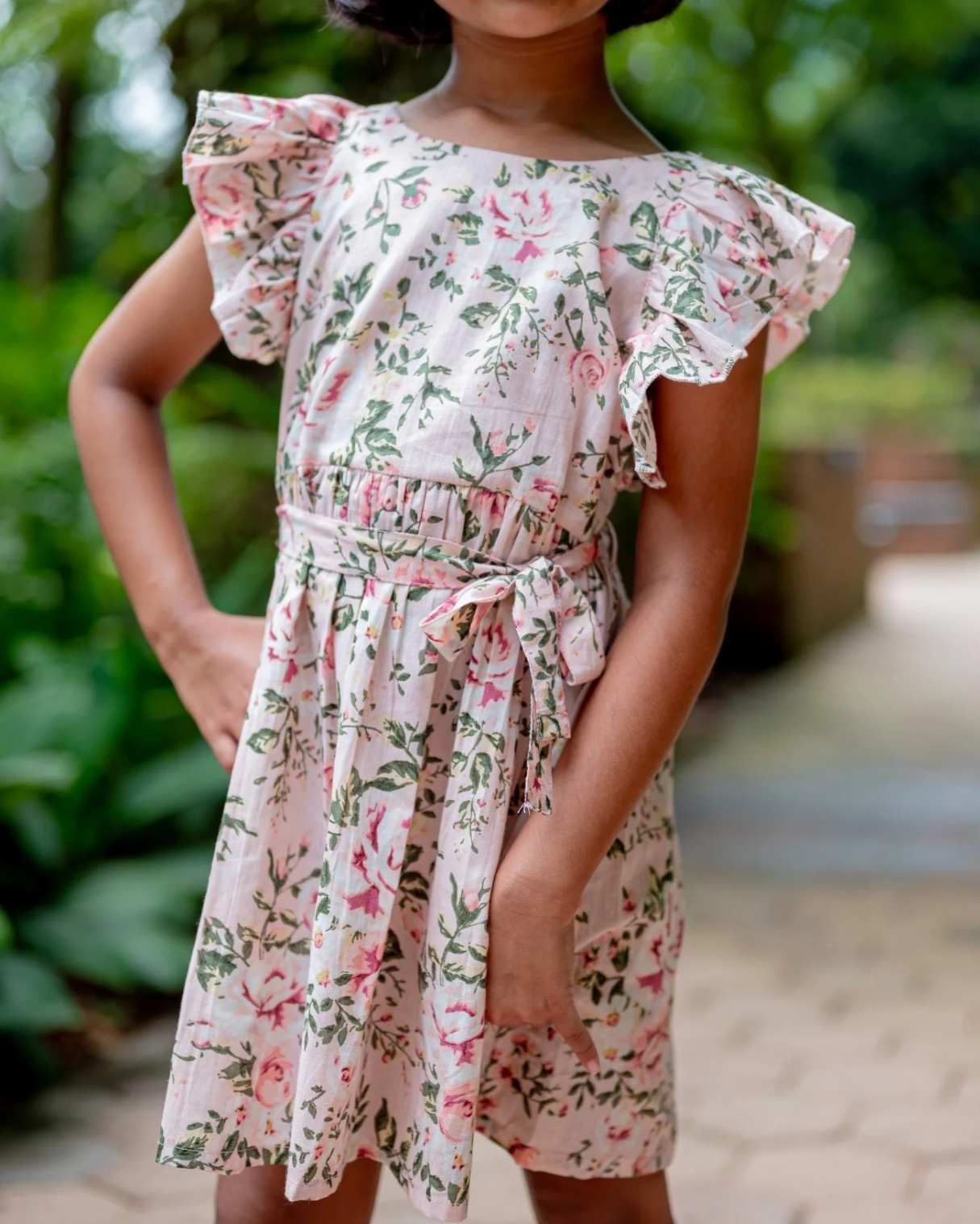 NIMBU | Anna Pink Girls Frilly Frock in Cotton