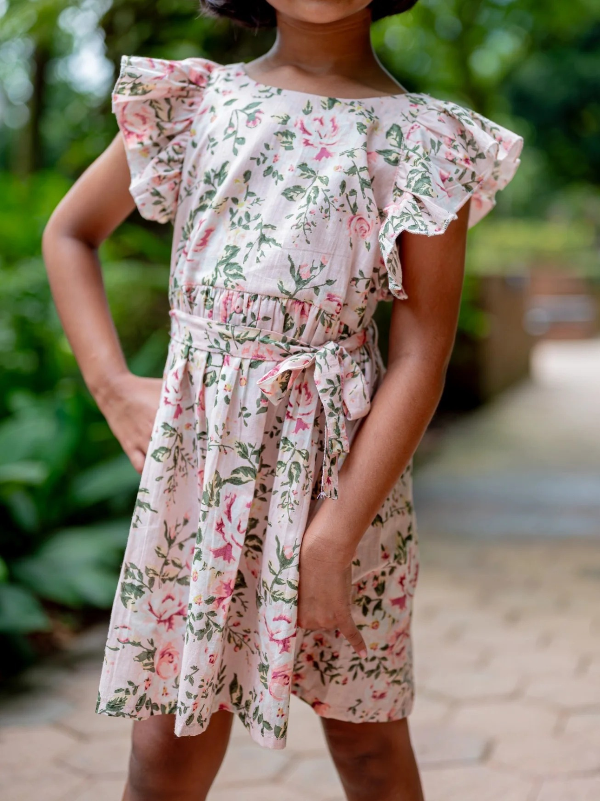 NIMBU | Anna Pink Girls Frilly Frock in Cotton