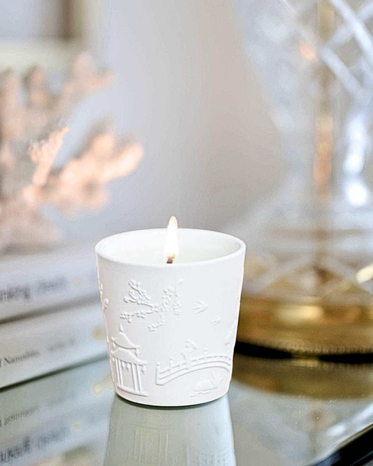 TEMPLE CANDLES | Chinoiserie Ceramic Candle
