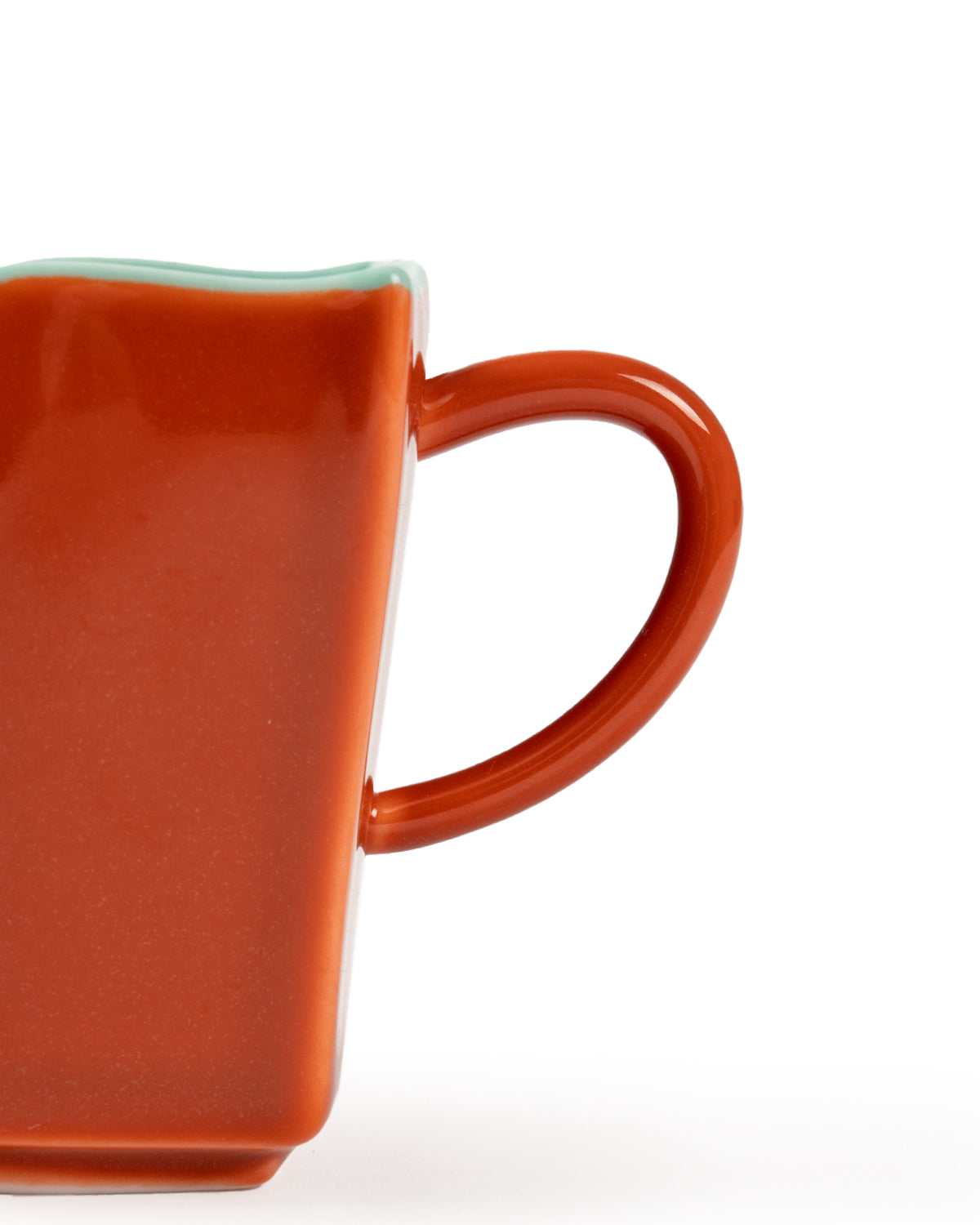 CRAFILAB | Brick Red & Turquoise Handle Tea Cup
