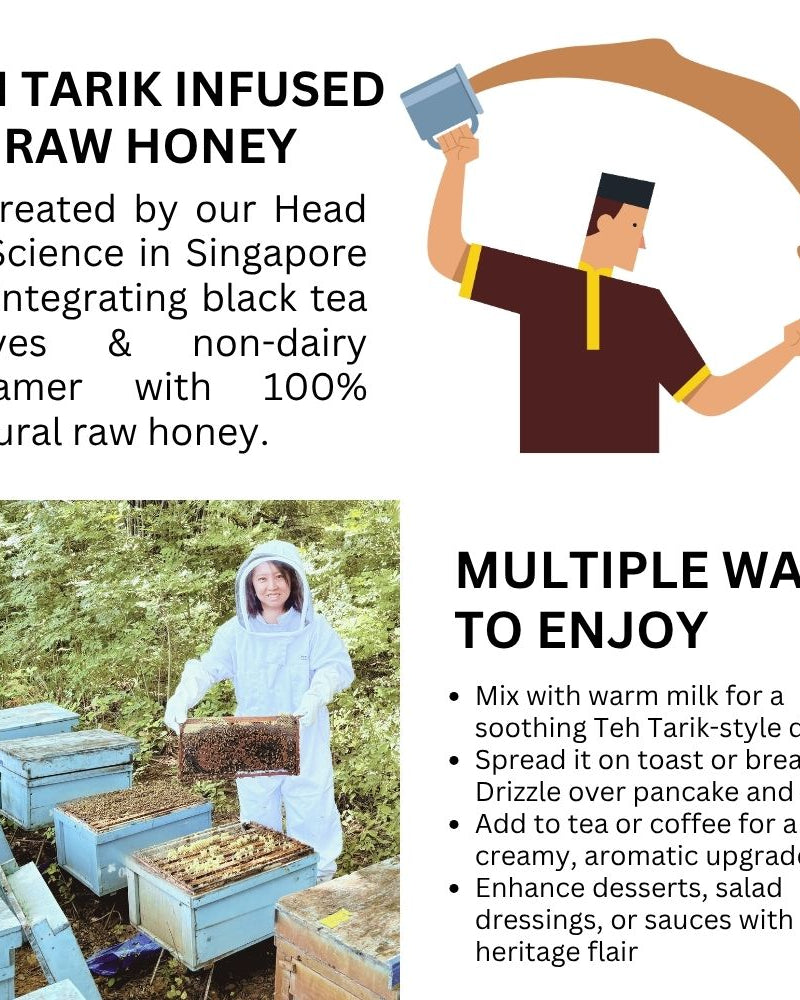 HIVES KEEPER | Infused Raw Honey (with Gift Box) - Teh Tarik Infused Raw Honey (Singapore Honey Edition)