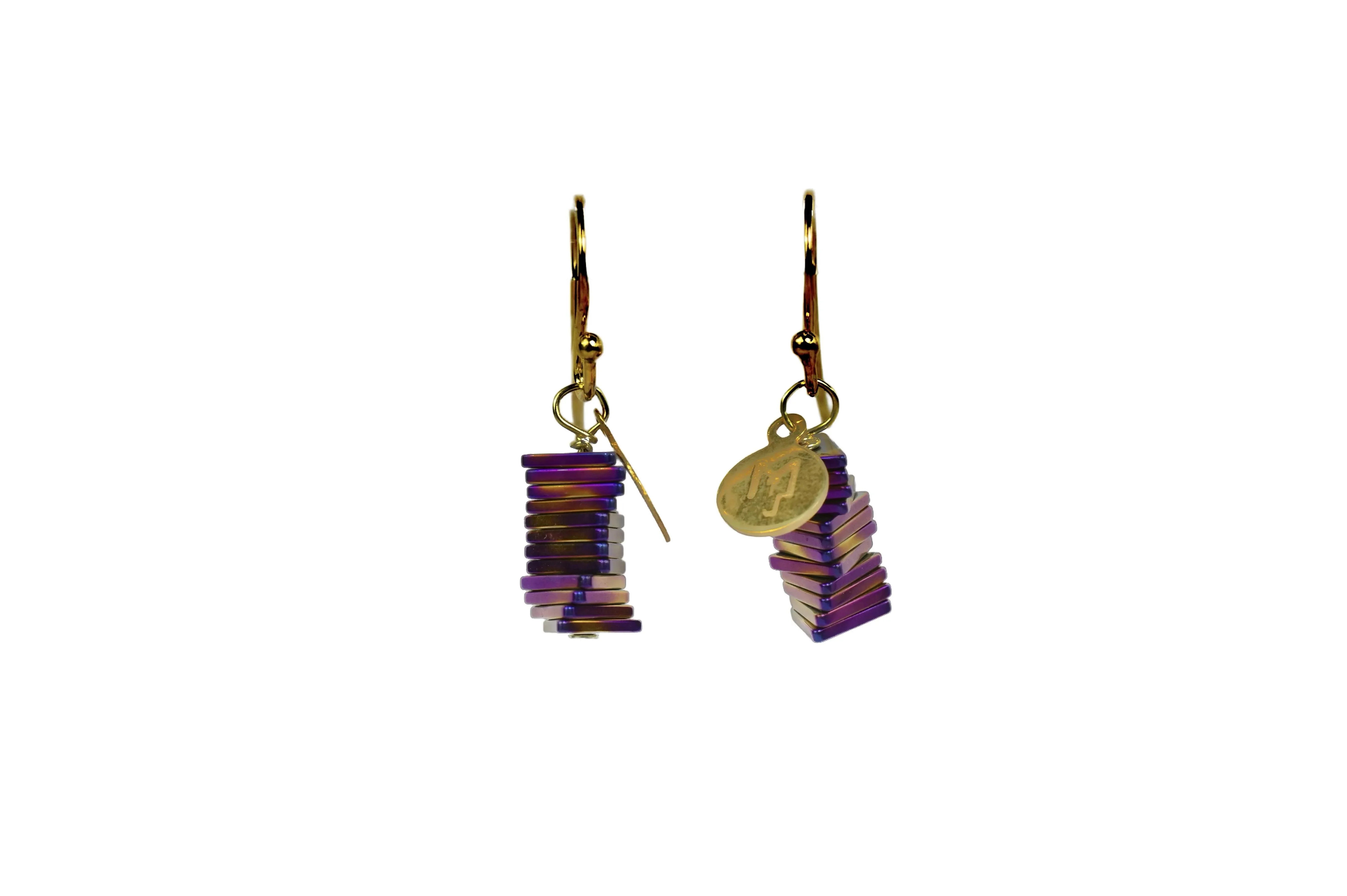MARILYN TAN JEWELLERY | Electric Kinetic Hematite Hook Earrings