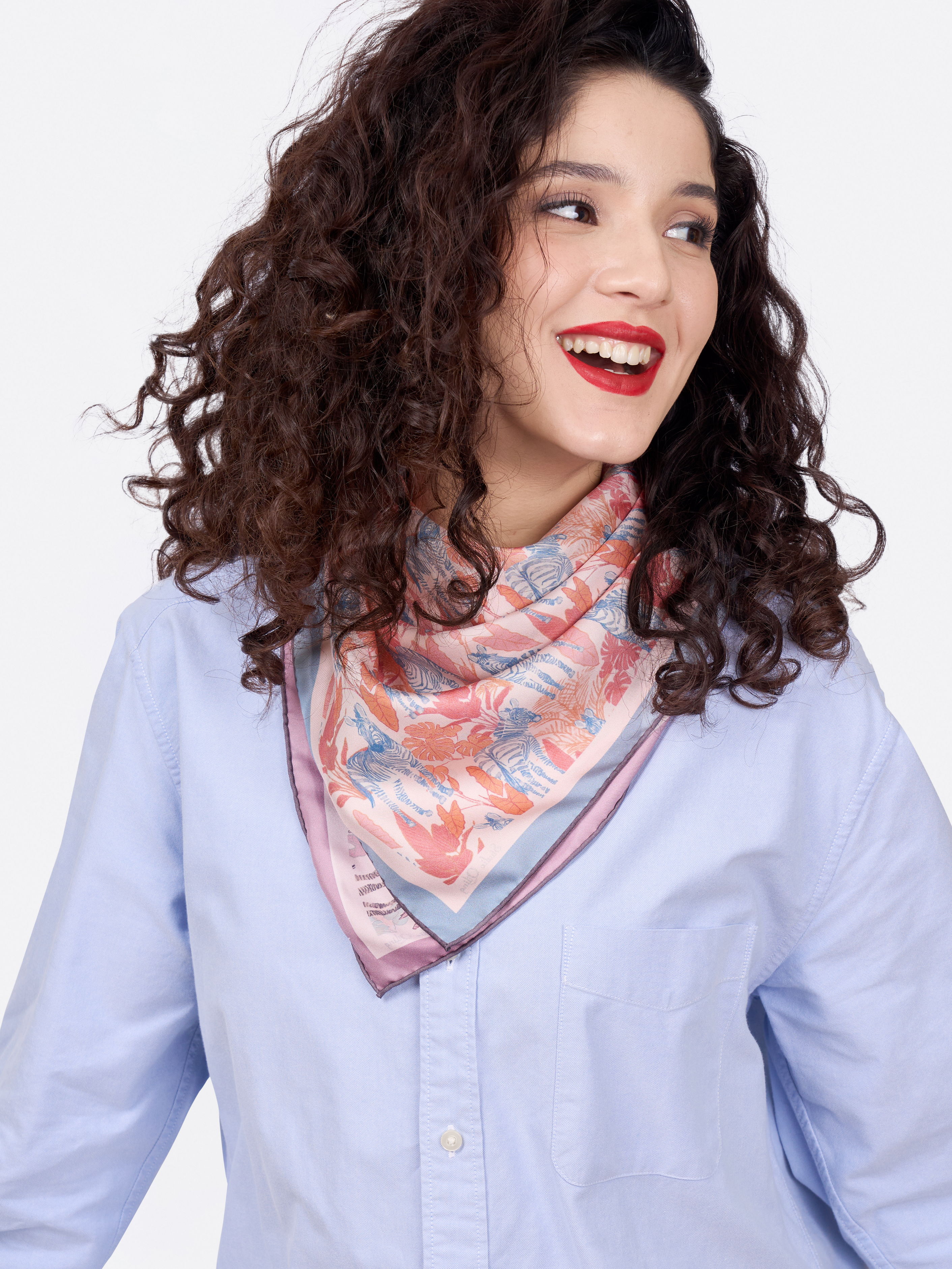 STUDIO QILING | Zebra Lilac Spring Double Side Silk Scarf 65