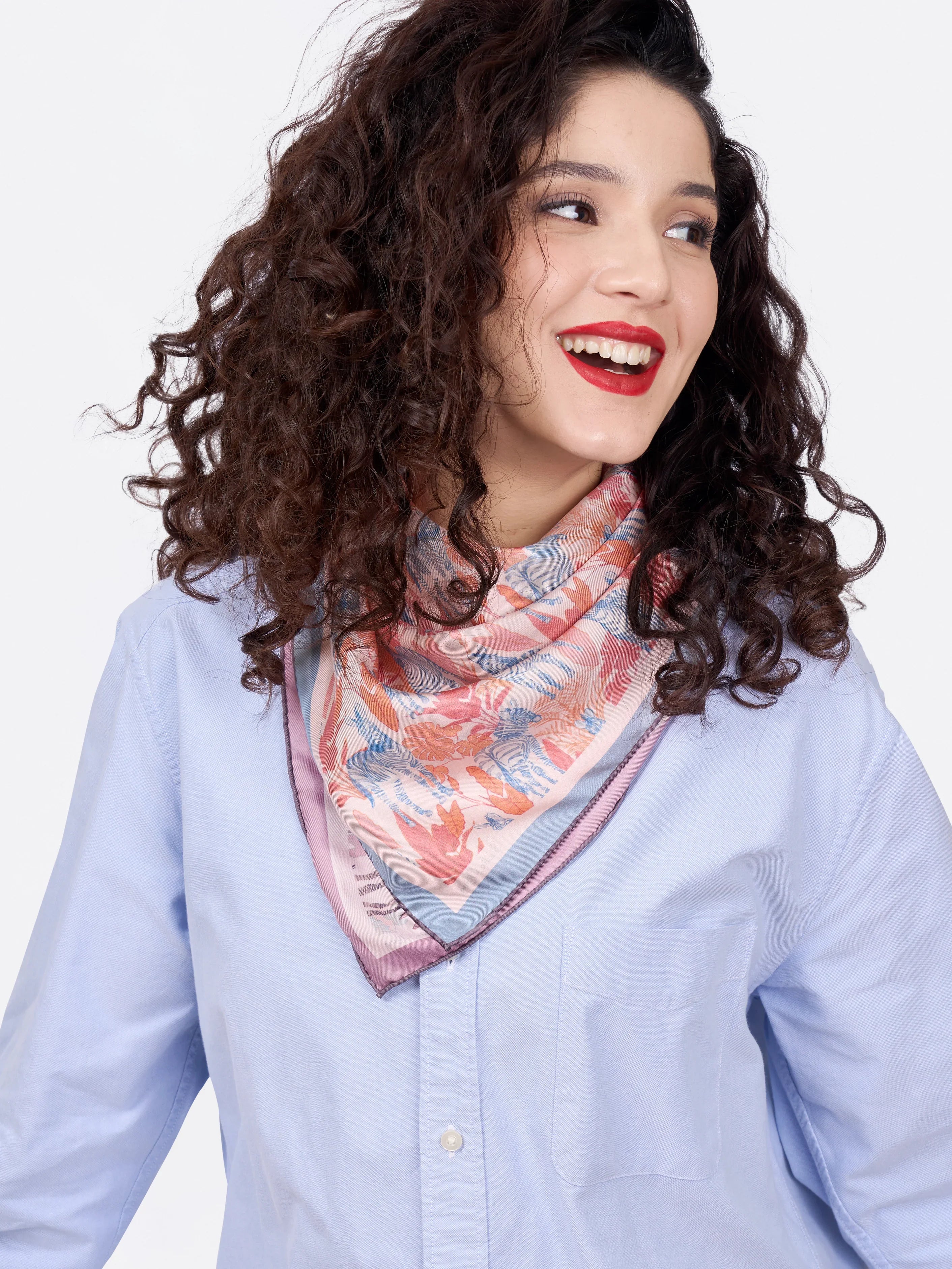 STUDIO QILING | Zebra Lilac Spring Double Side Silk Scarf 65