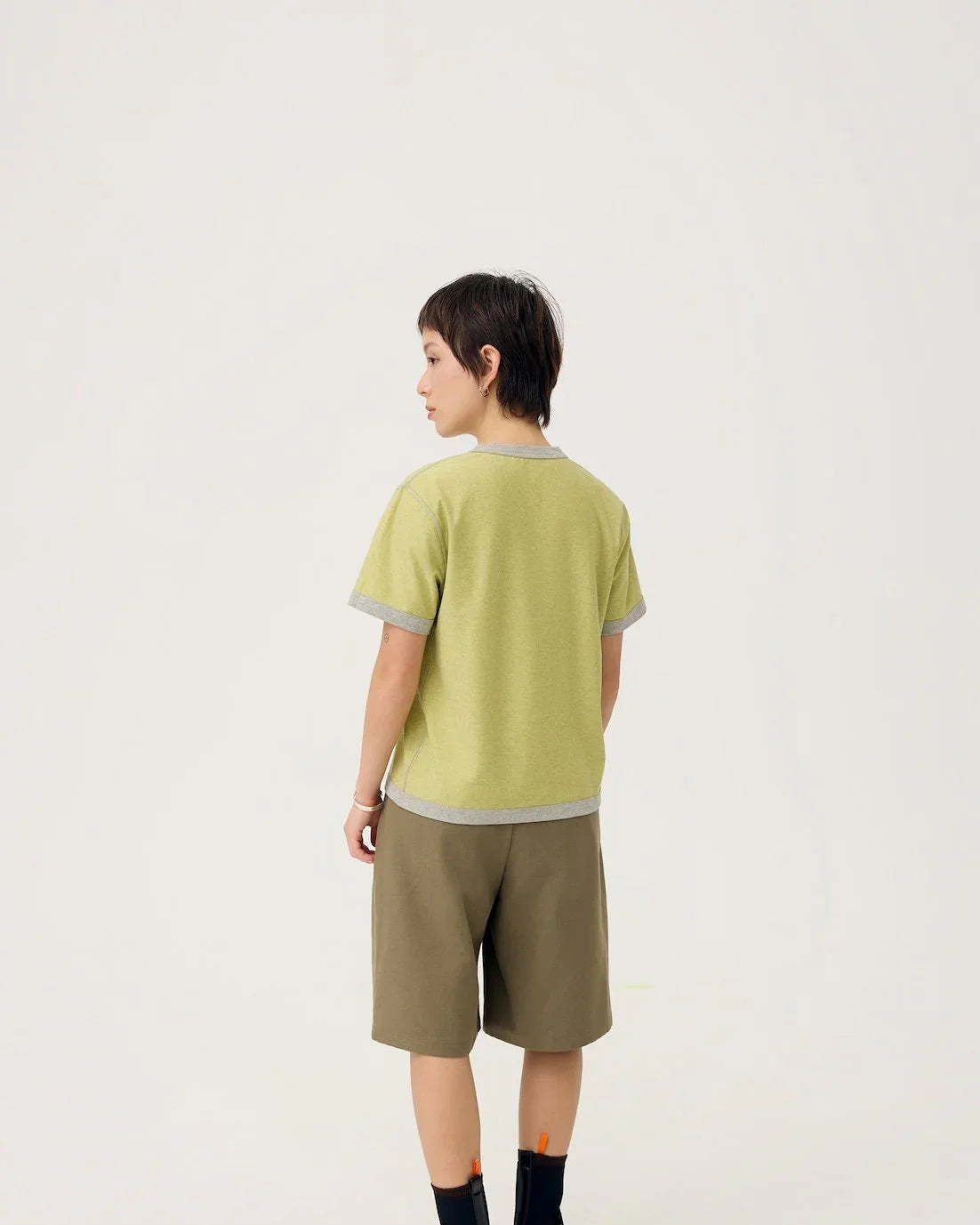 3EIGHTH | Everyday Reversible Tee In Zinc Grey & Lemon Fizz
