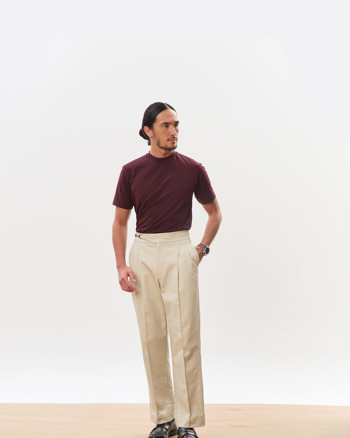 HOUSE OF ANON | Arlo Mock Neck Tee, Jersey
