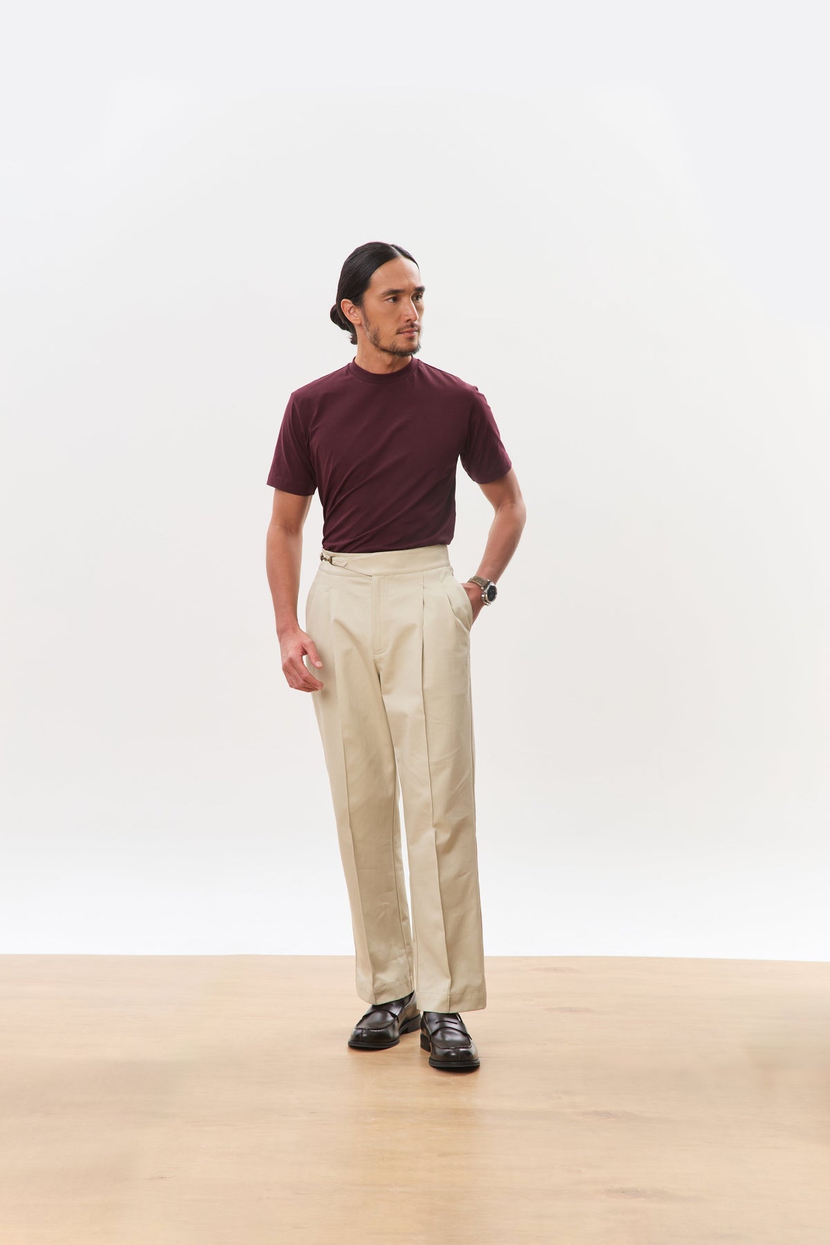 HOUSE OF ANON | Arlo Mock Neck Tee, Jersey