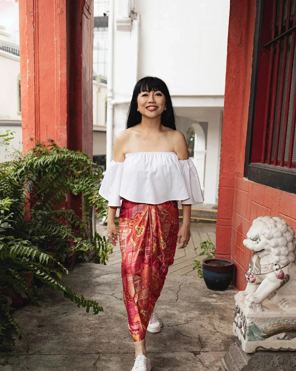 PHOTO PHACTORY | Jiwas Wrap Skirt | Joo Chiat Fuchsia Skirt