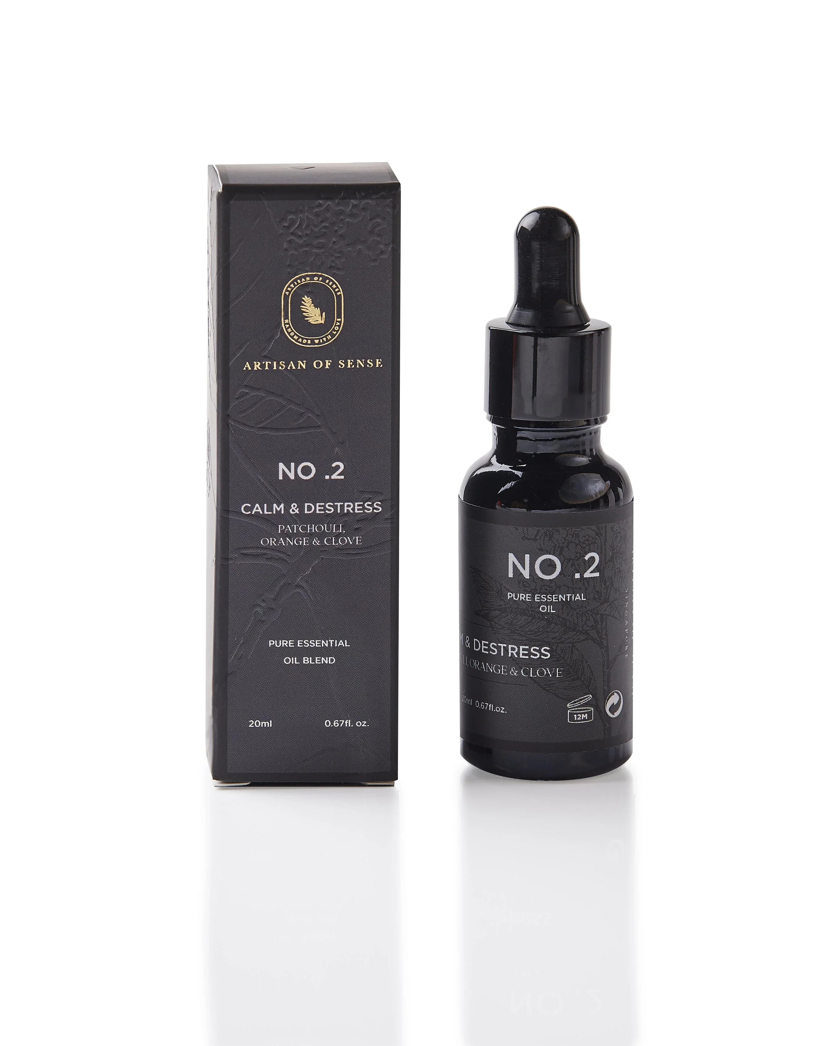 ARTISAN OF SENSE | No.2 Calm & Destress Essential Oil Blend | Patchouli Orange & Clove