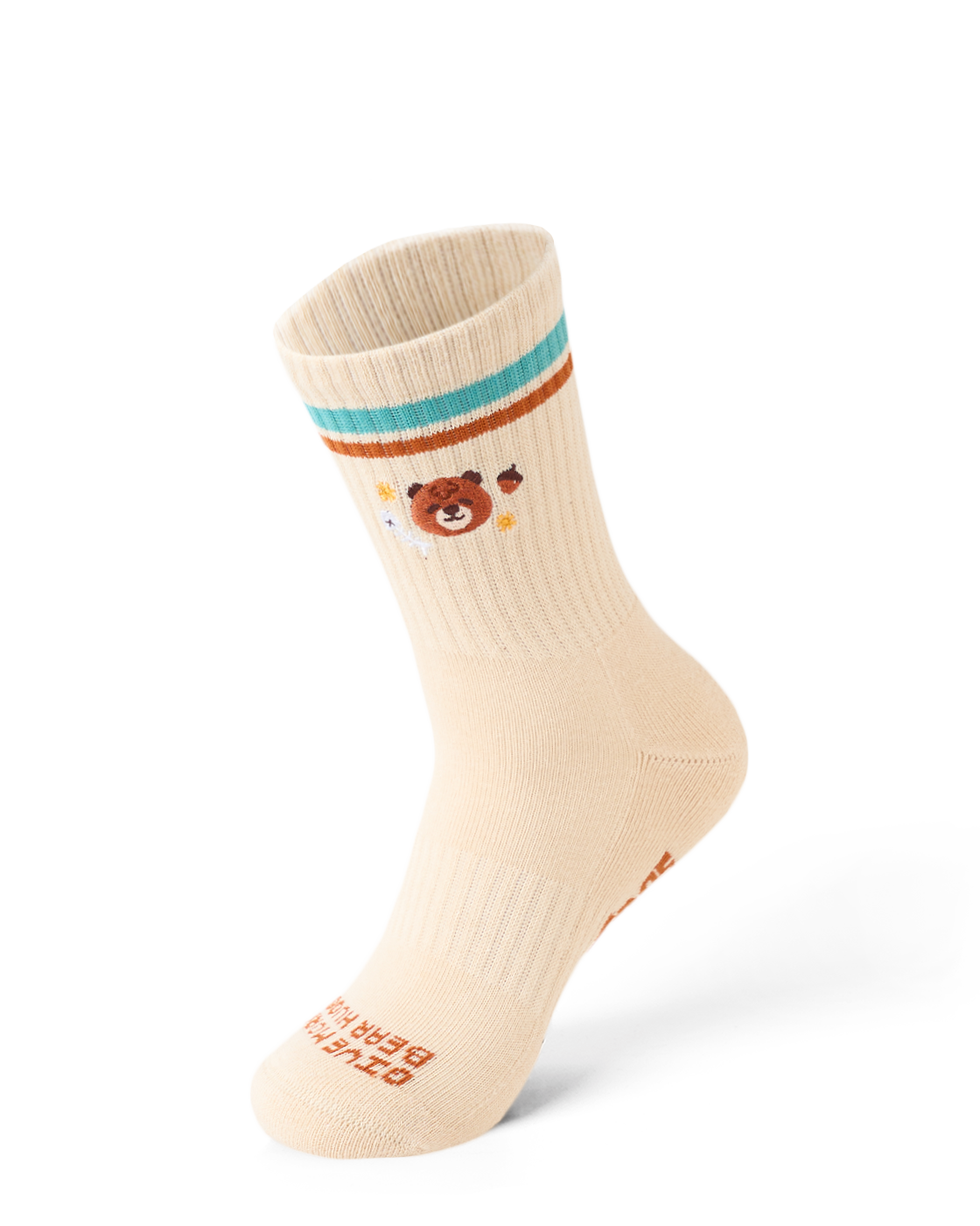 TALKING TOES | Bear Hug Athletic Sock | Cream