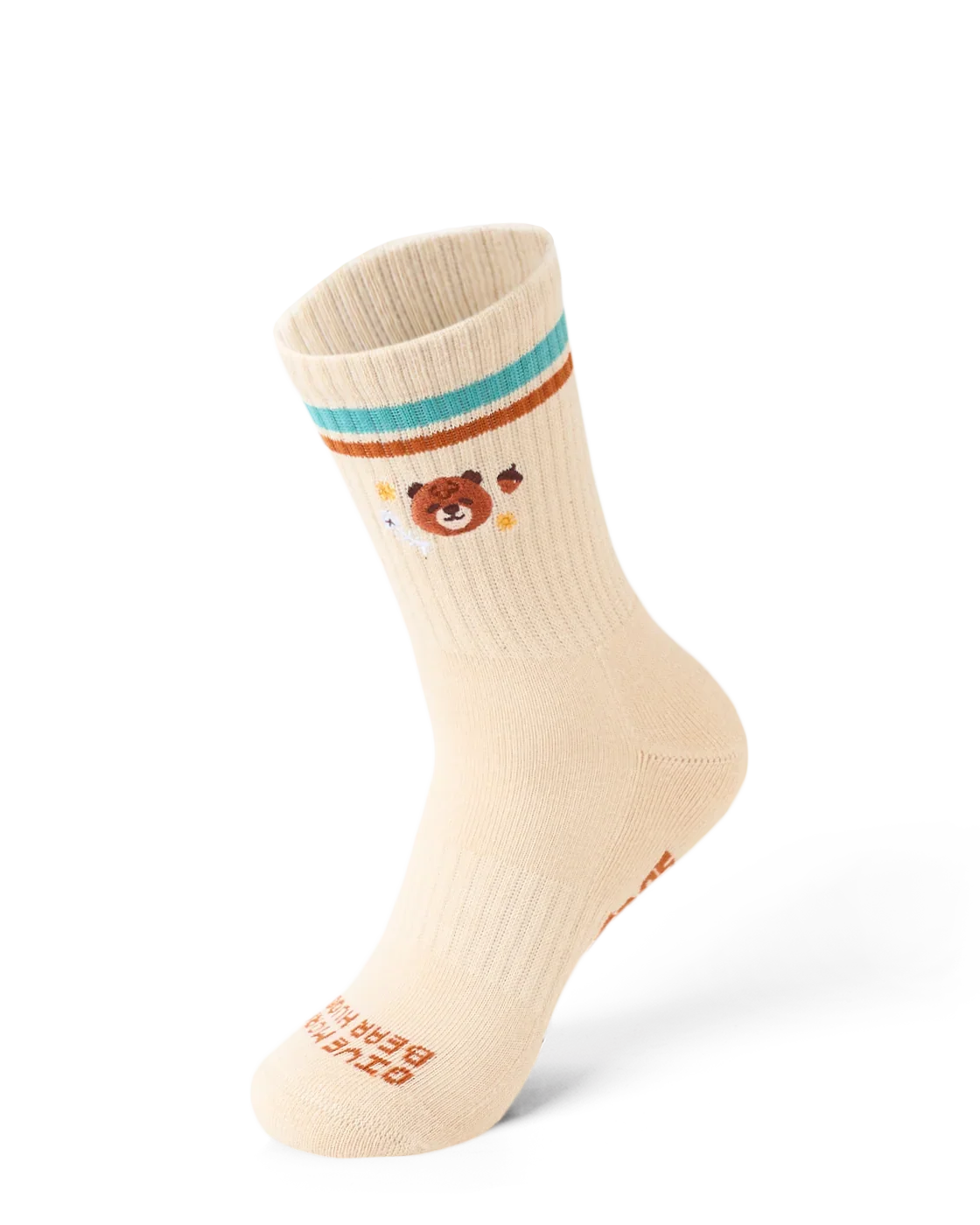 TALKING TOES | Bear Hug Athletic Sock | Cream