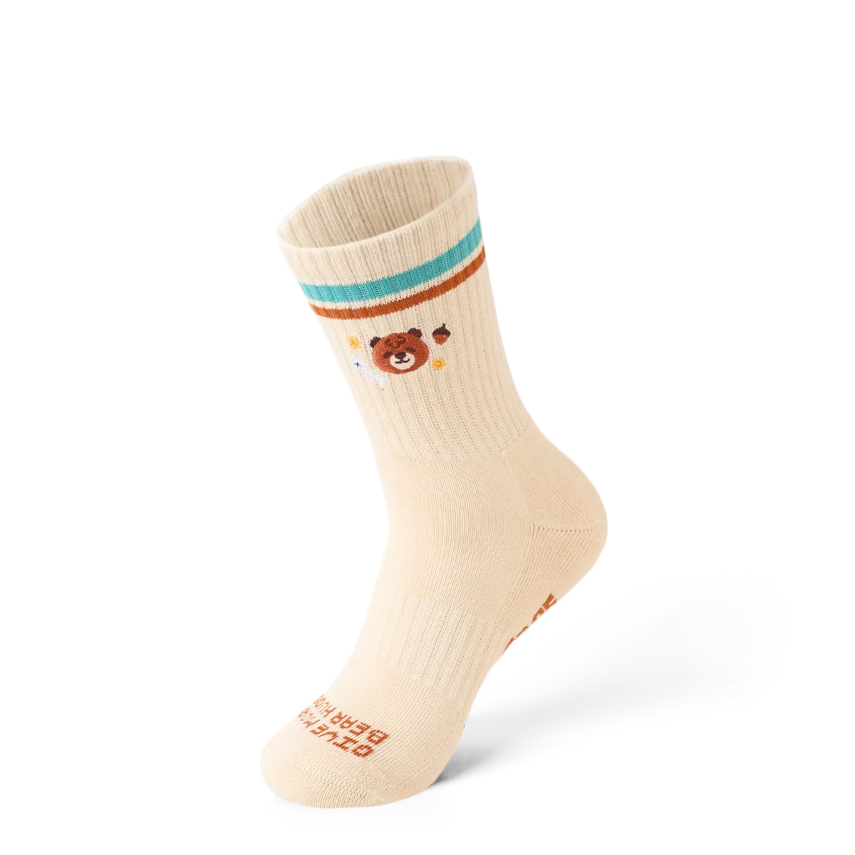TALKING TOES | Bear Hug Athletic Sock | Cream