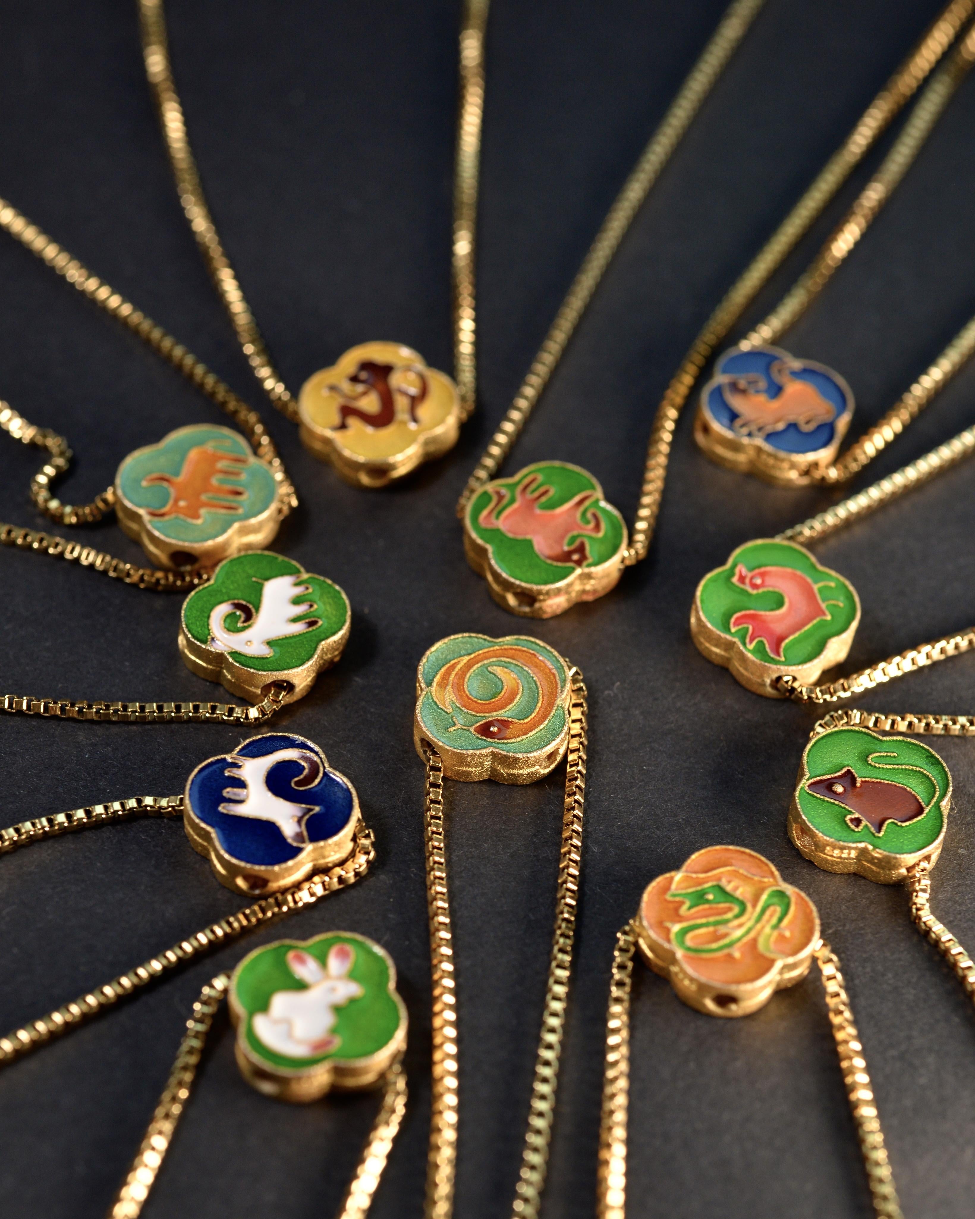 MARILYN TAN JEWELLERY | Lucky Zodiac Gold Chain Pendant Necklace With Enamel Charm