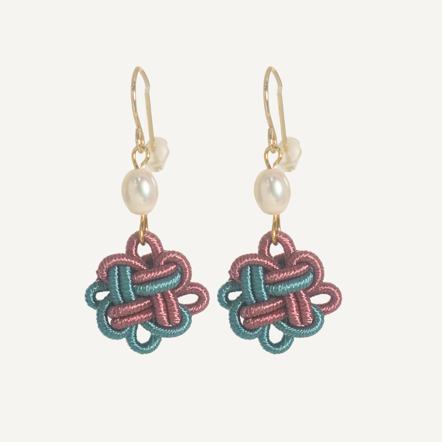 THE ANTECEDANT STORE | E - Auspicious Knot Earrings S1 (Pink/Green)