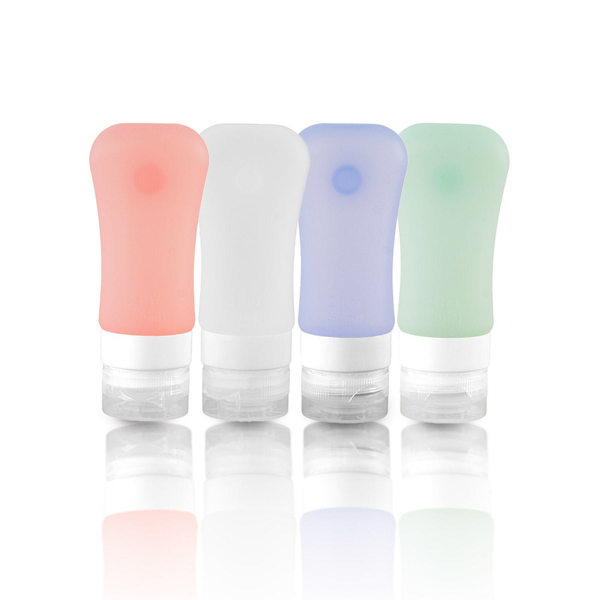 CROSSING | 90ml Bottle Silicone Leak Proof TSA Approved Travel Size (4 Pack) | Assorted
