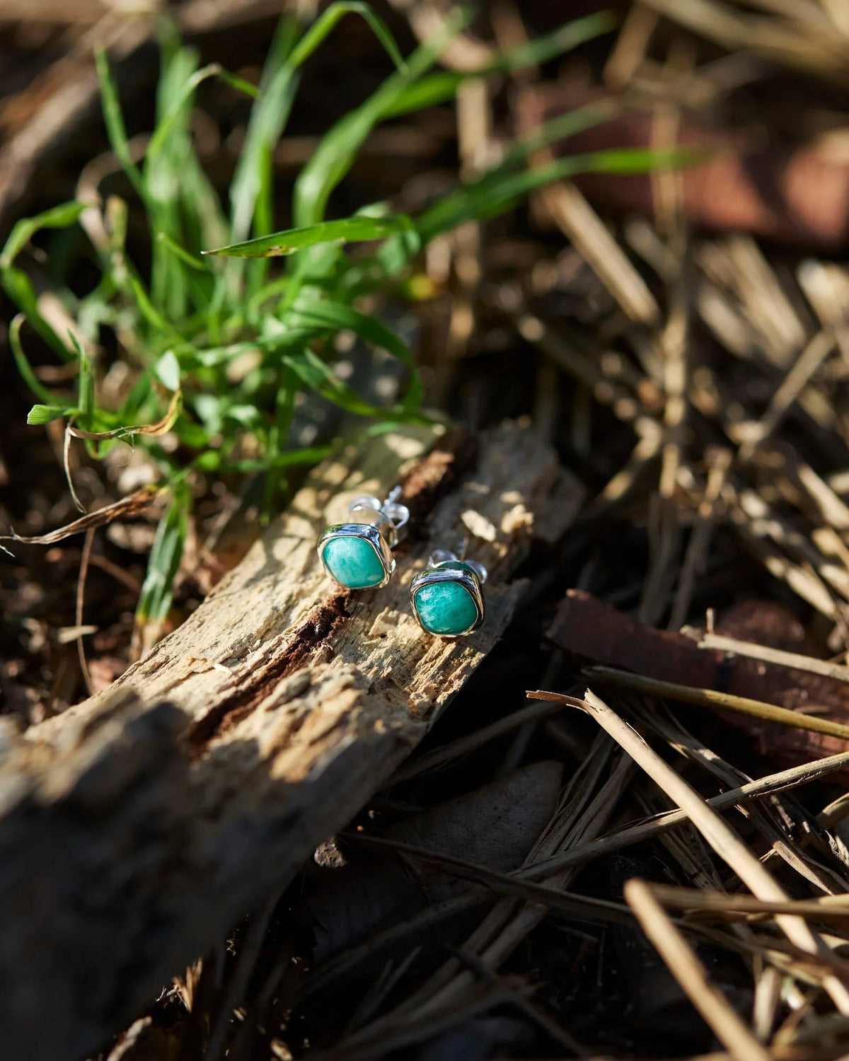 RINA LEE | Courage Amazonite Stud Earrings