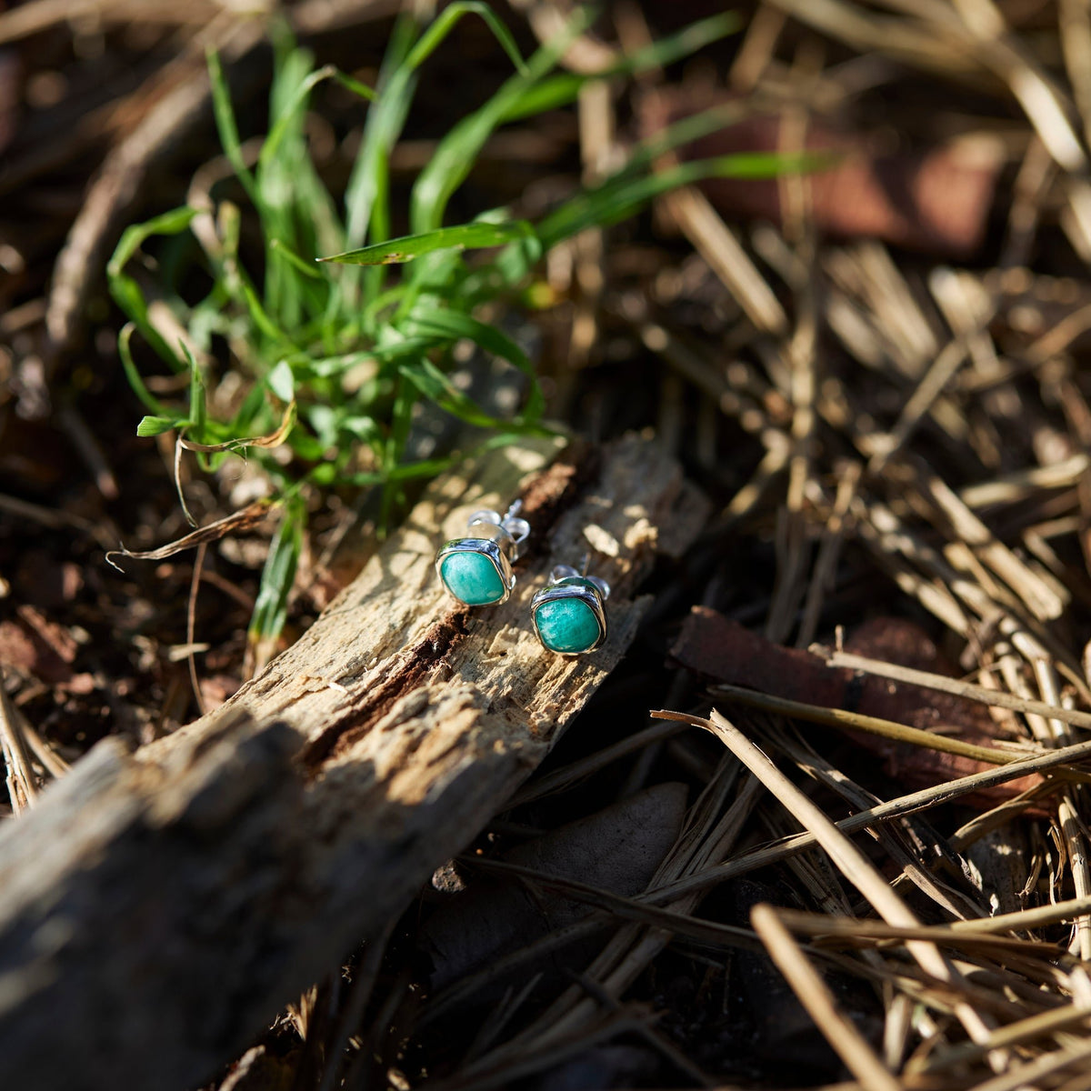 RINA LEE | Courage Amazonite Stud Earrings