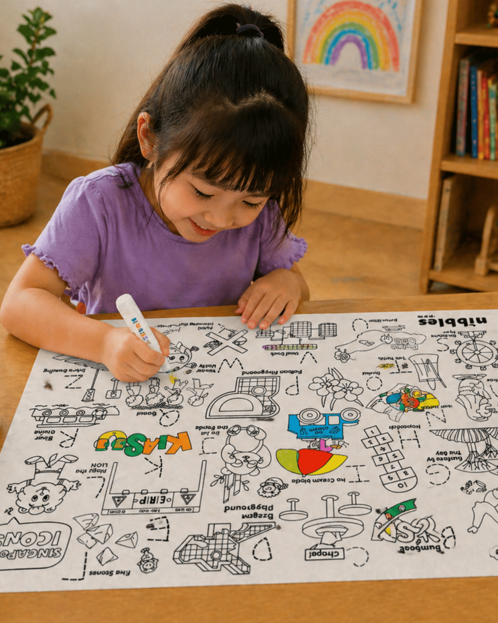 NOM | Nibbles by Nom SG Icons Silicone Colouring Mat