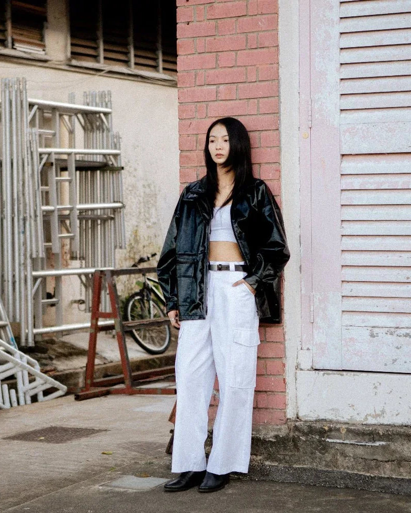 SAERO COLLECTIVE | Ryu Oversized Lacquer Jacket | Black