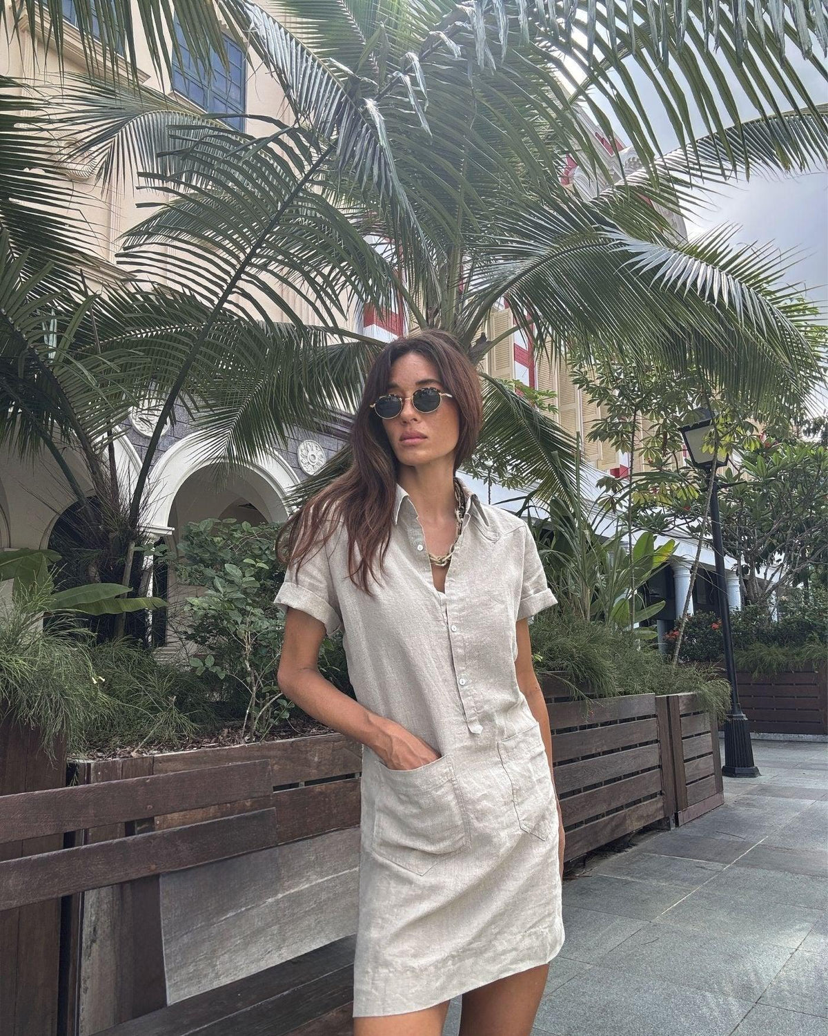 EDITION LIMITEE SINGAPORE | Shirt Dress Short | Natural