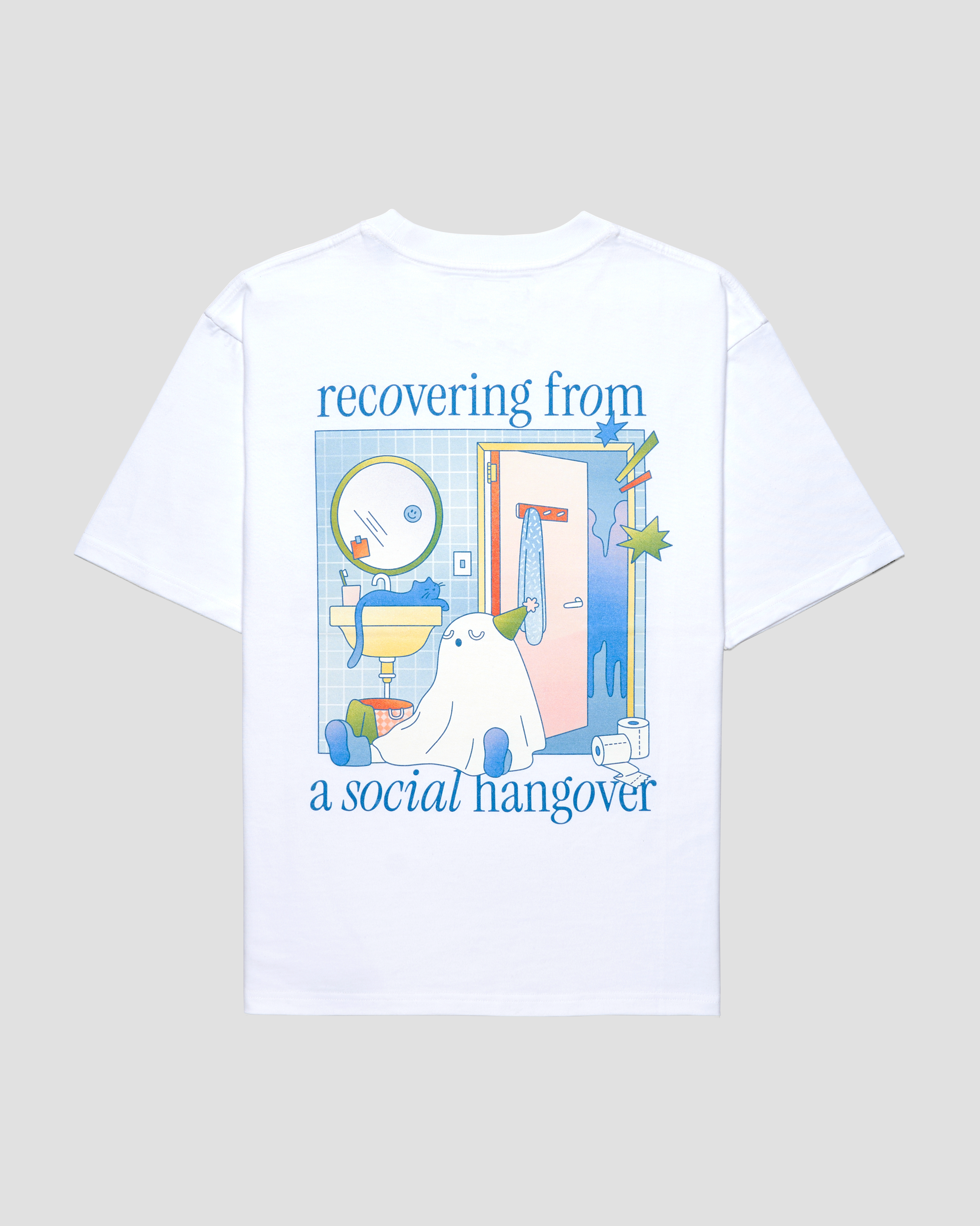 TALKING TOES | Social Hangover Oversized Tee - White