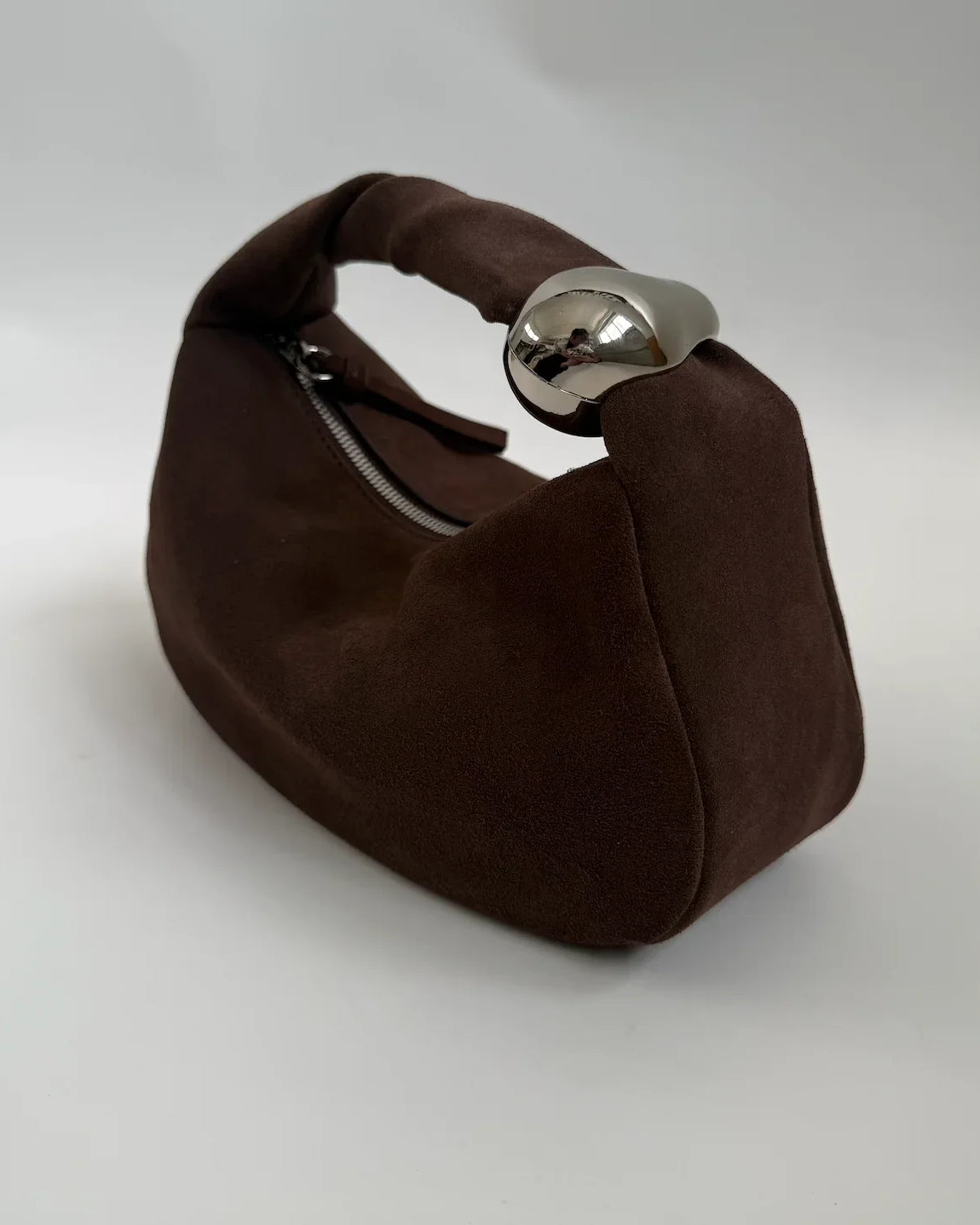 WU HAUS | Orbit Lightweight Suede Coffee Sculptural Bag