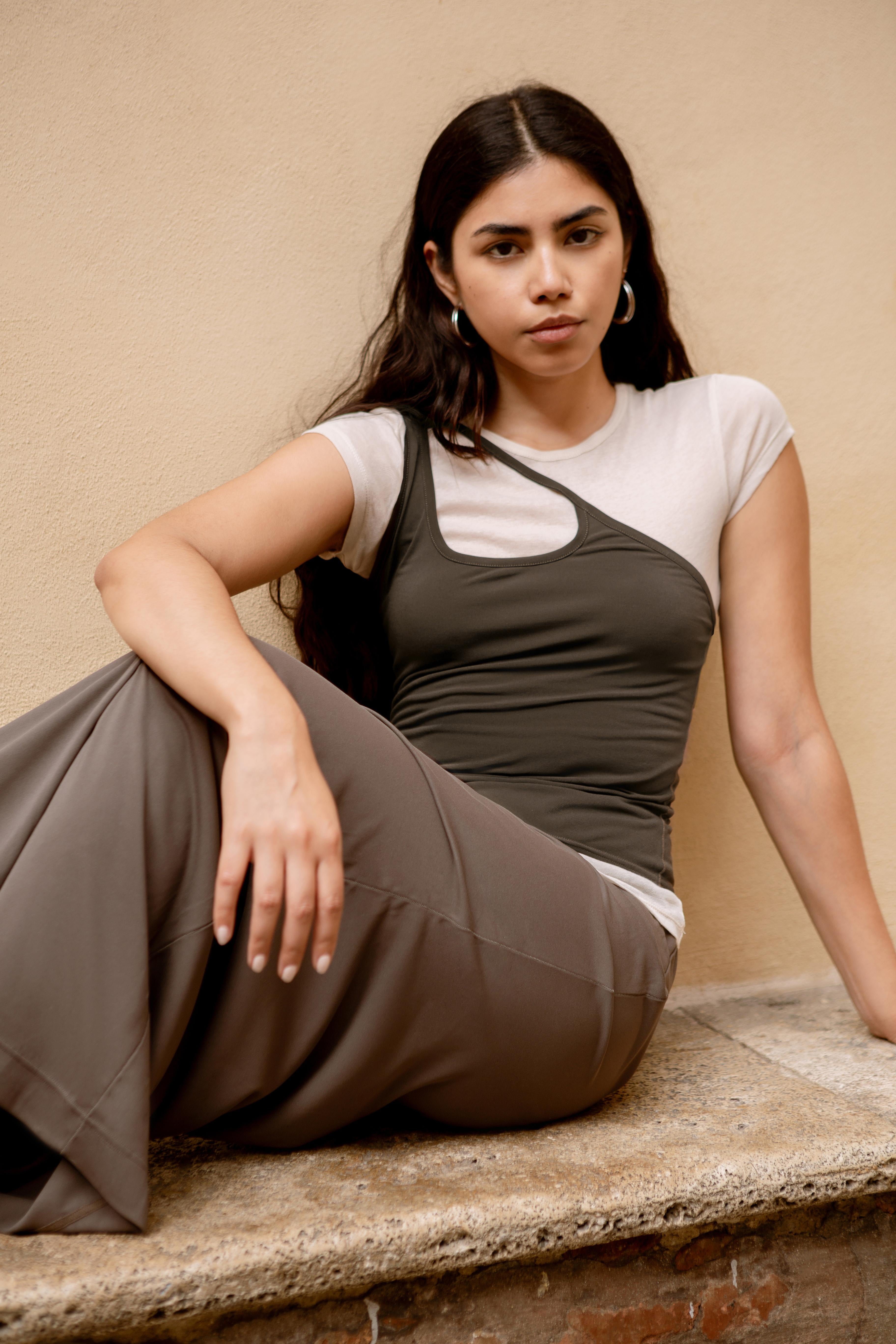 LAYERPLAN | Twila Gathered Stretch-Jersey Tank