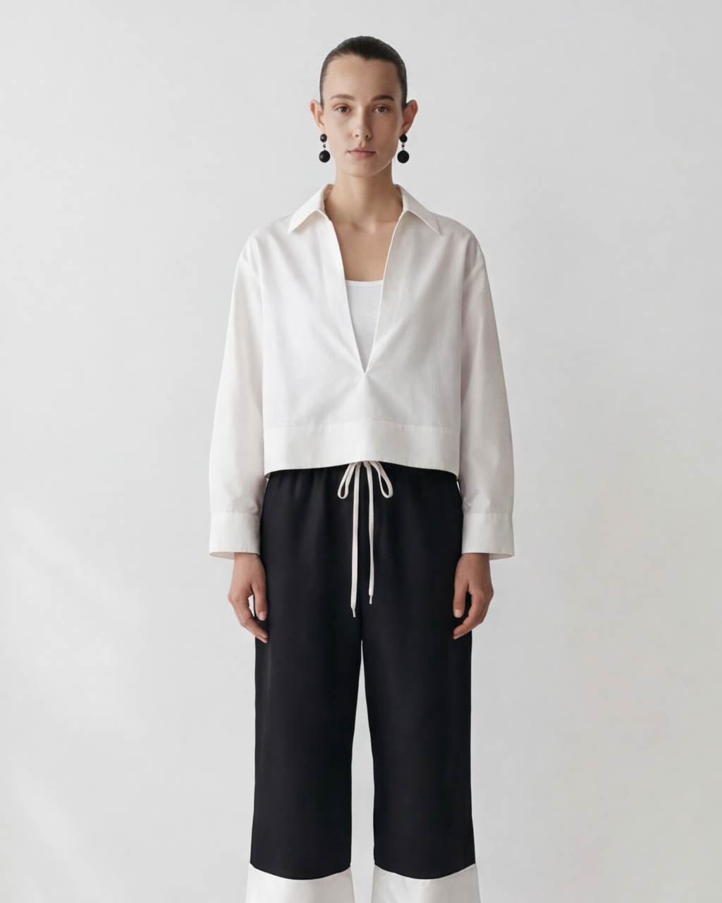 LAYERPLAN | Zerin Contrast Linen Drawstring Pants