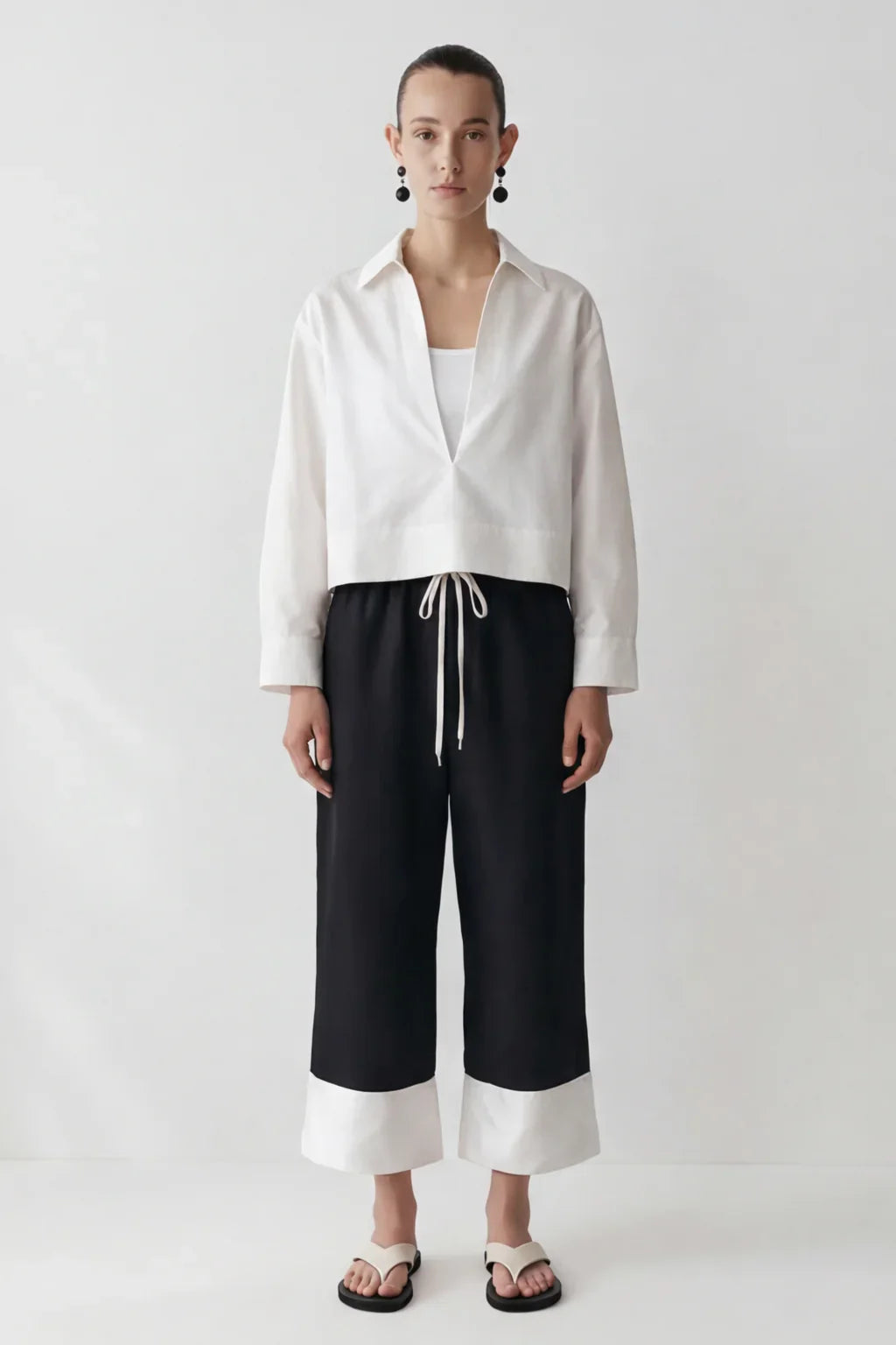 LAYERPLAN | Zerin Contrast Linen Drawstring Pants
