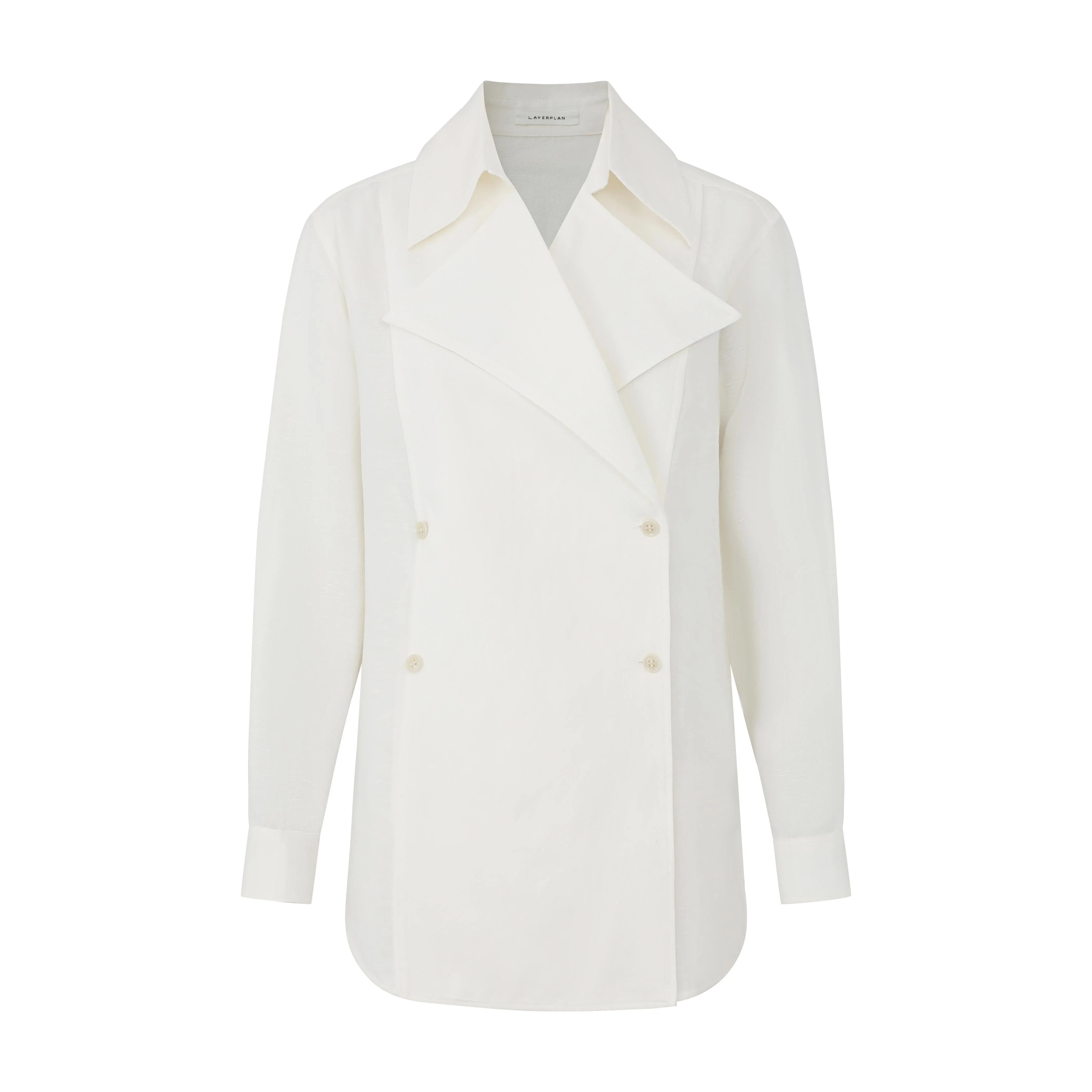 LAYERPLAN | Liora Linen Double-Breasted Shirt Jacket