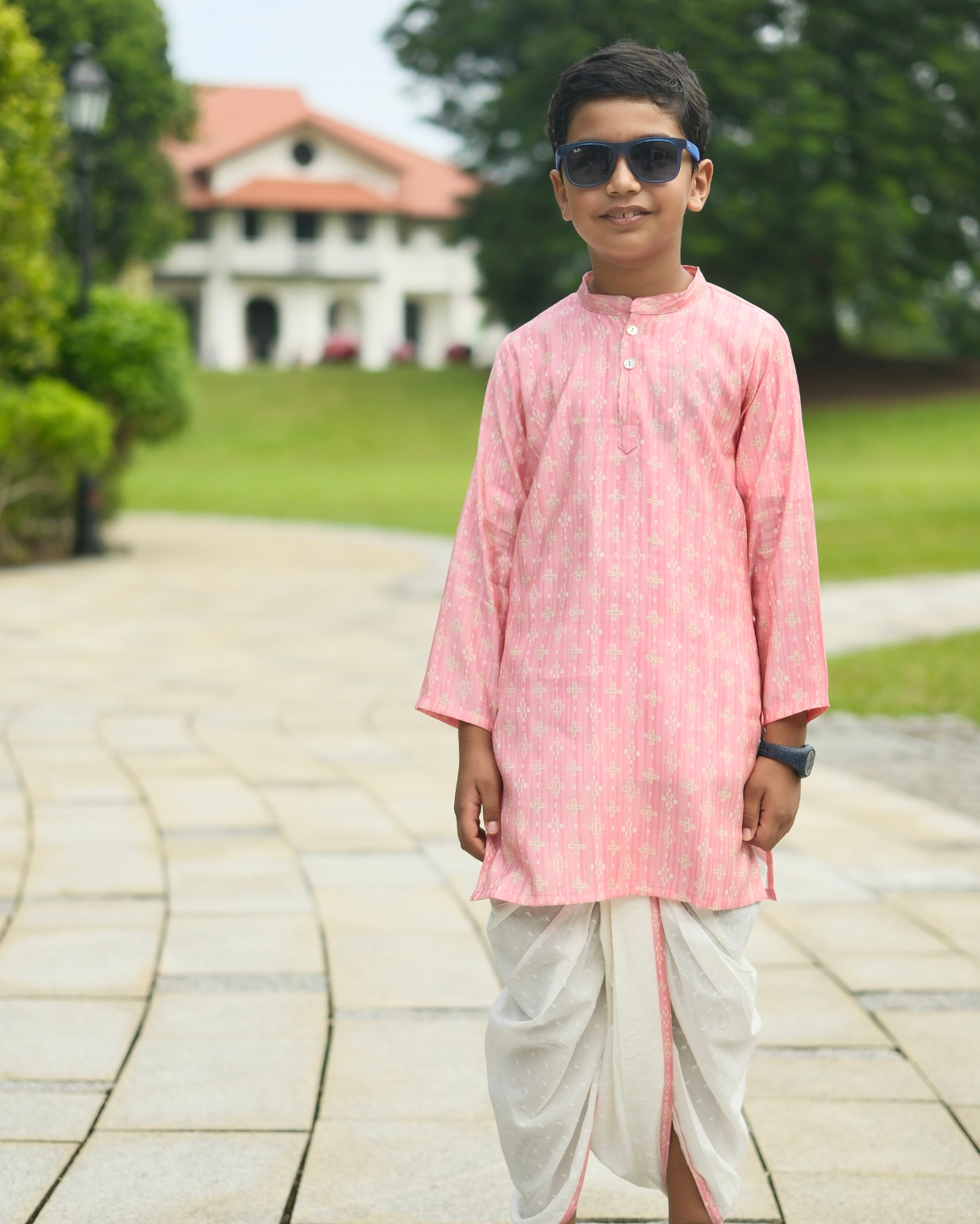 NIMBU | Rooh Pink Boys Kurta Dhoti in Muslin Cotton