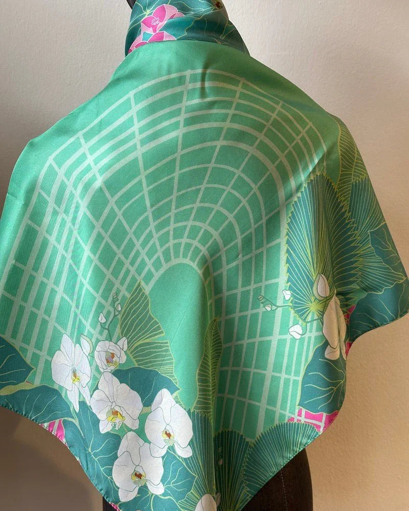 BINARY STYLE | Botanic Oasis By The Bay Silk Scarf