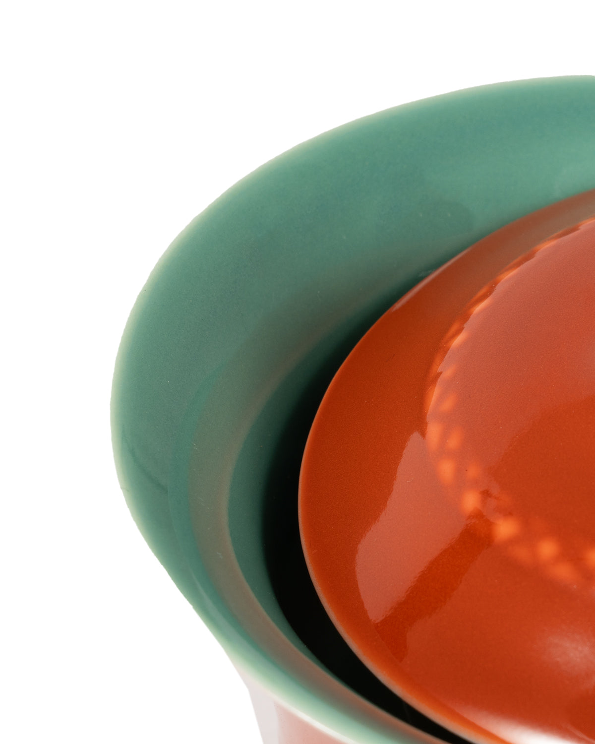 CRAFILAB | Brick Red & Turquoise Three&Legged Lidded Bowl