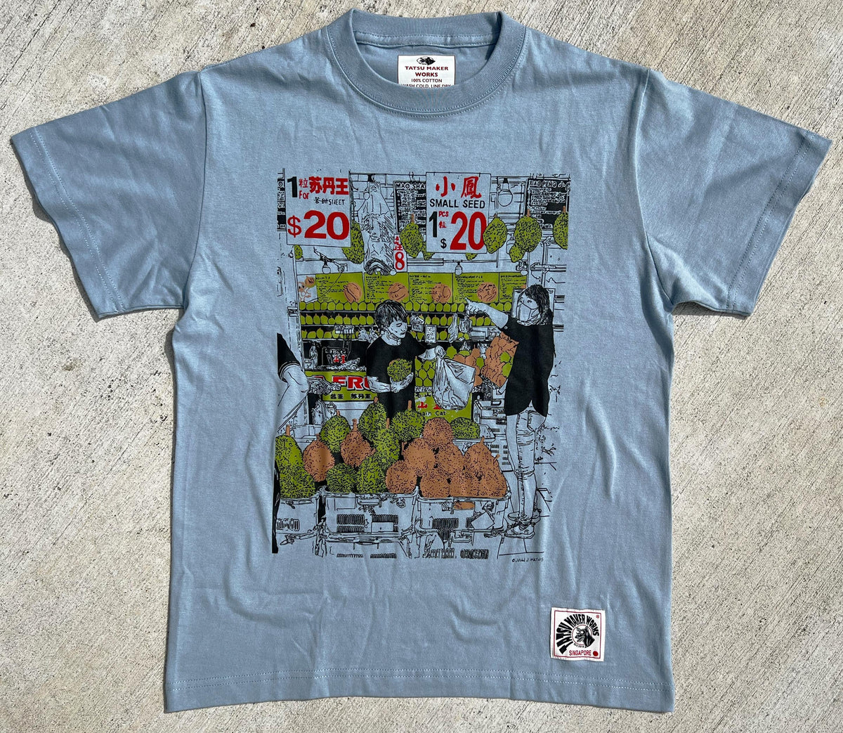 TATSU MAKER WORKS | King Fruits Durian T-Shirt (Acid Blue)