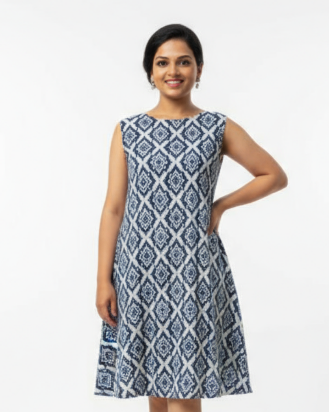 NIMBU | Isla Ikat Women A-Line Dress In Cotton
