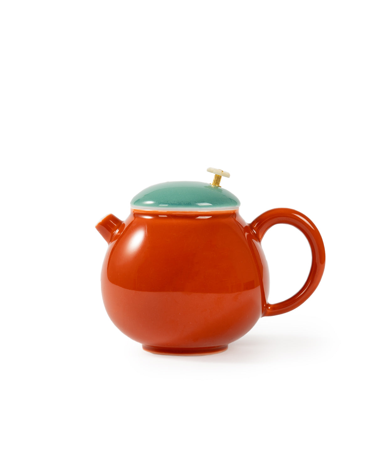 CRAFILAB | Brick Red & Turquoise Dragon Egg Teapot